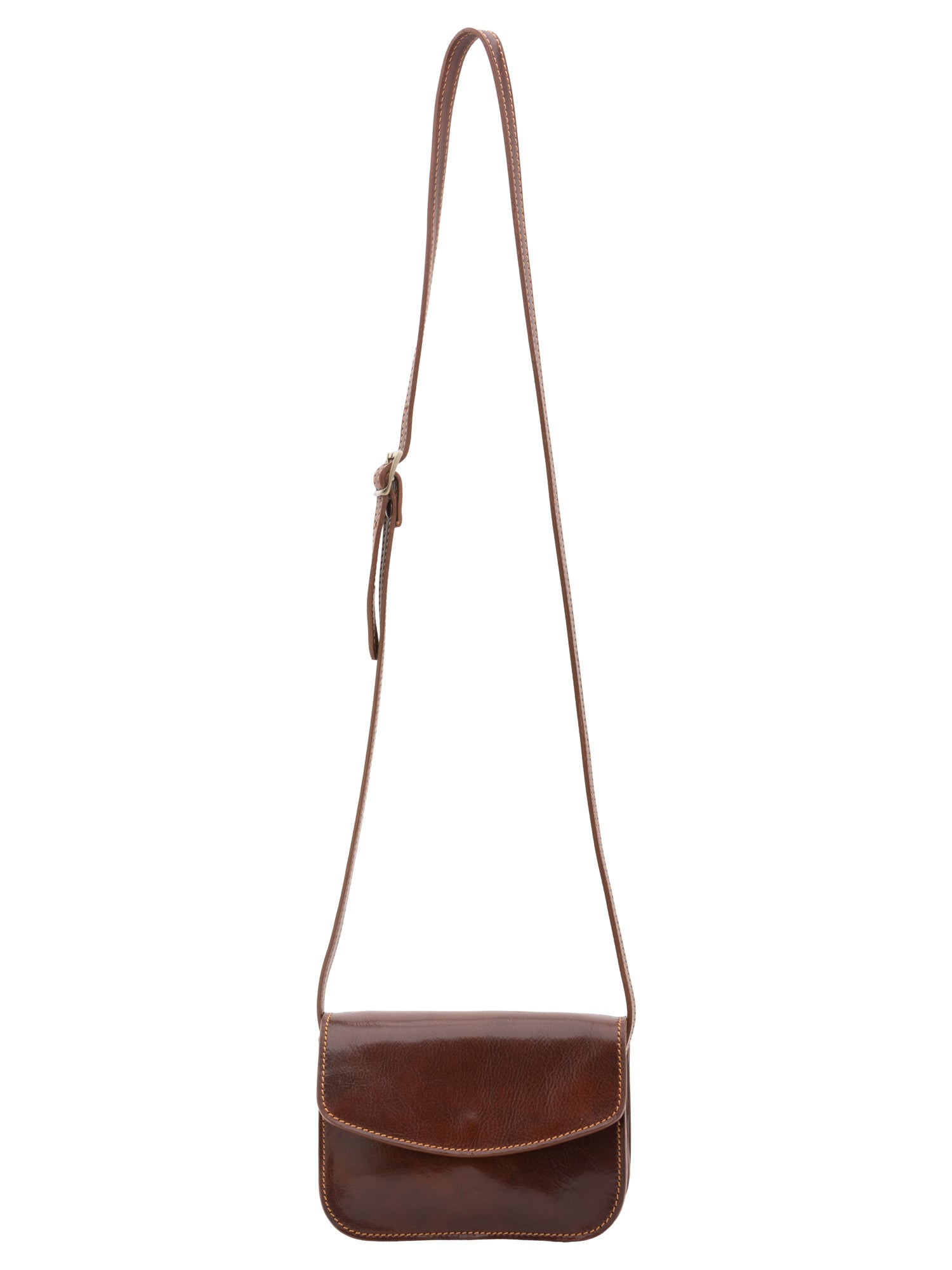Crossbody bag I Fratelli Women Genuine leather -Rosso Marrone