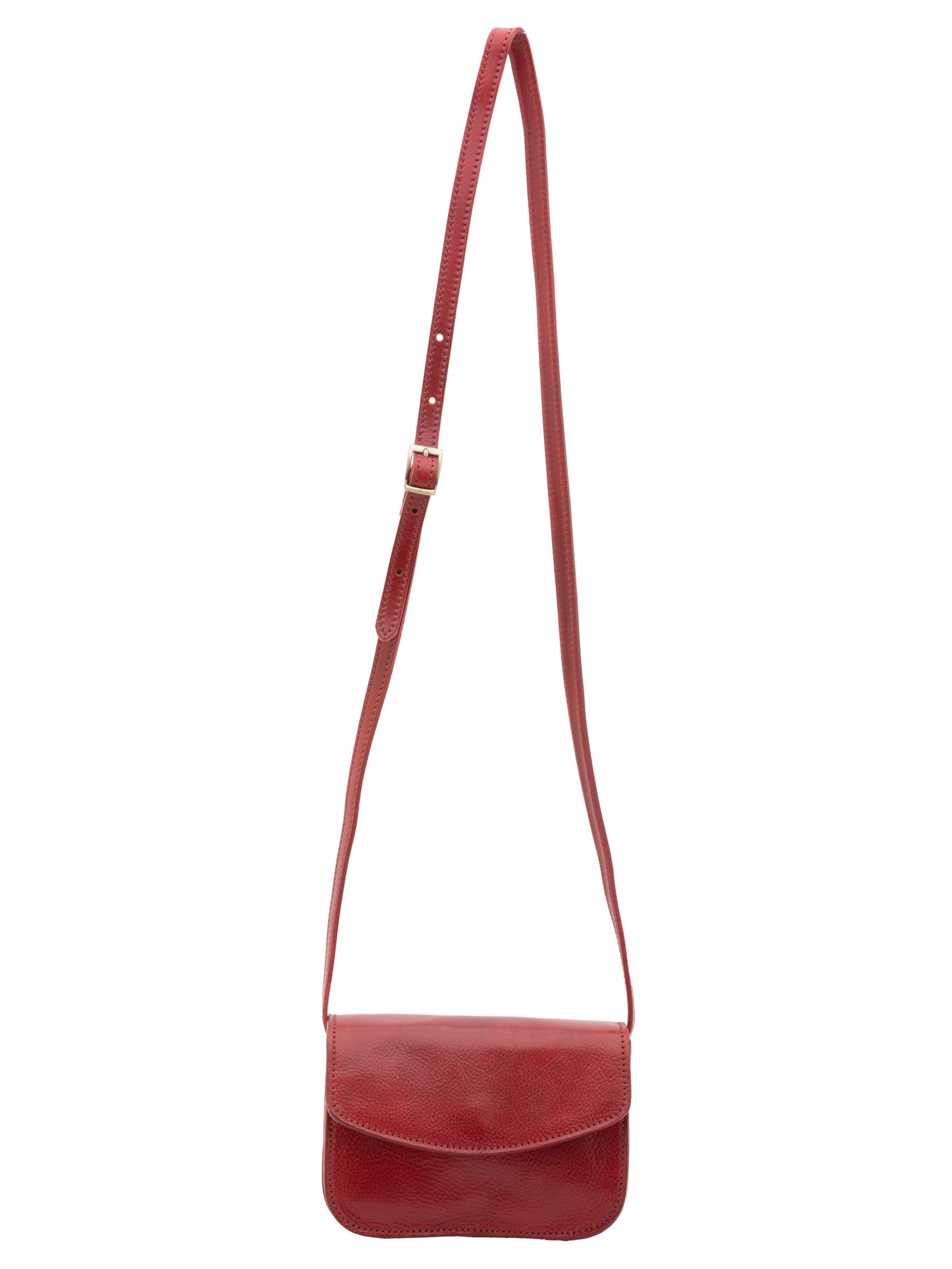 Crossbody bag I Fratelli Women Genuine leather -Rosso Rosso
