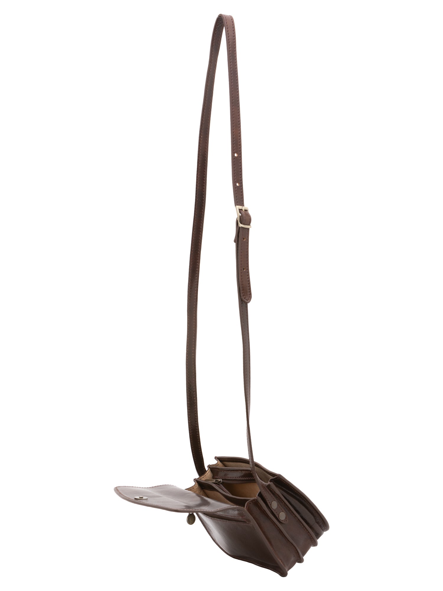Crossbody bag I Fratelli Women Genuine leather -Rosso Testa di moro