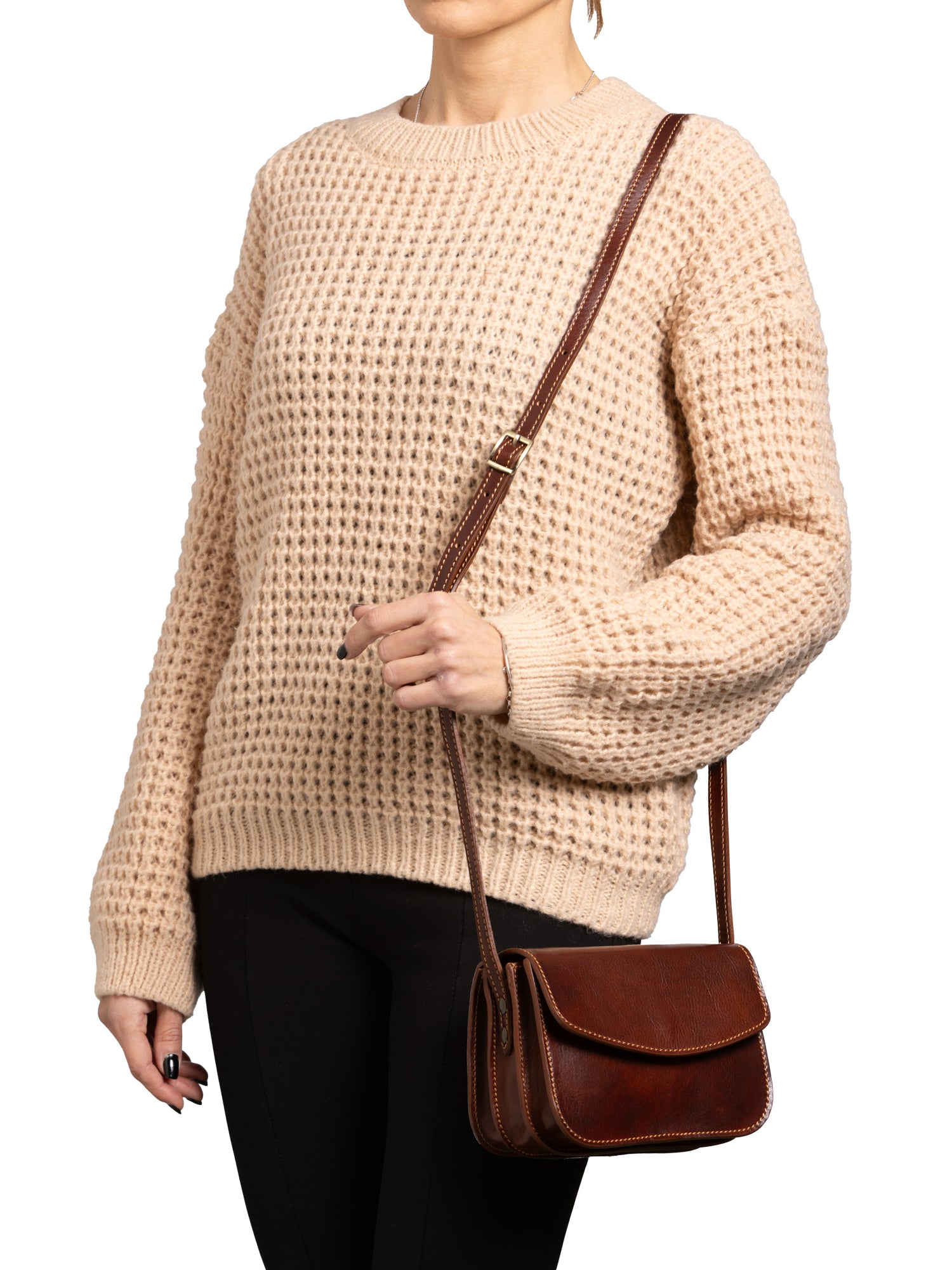 Crossbody bag I Fratelli Women Genuine leather -Rosso Testa di moro