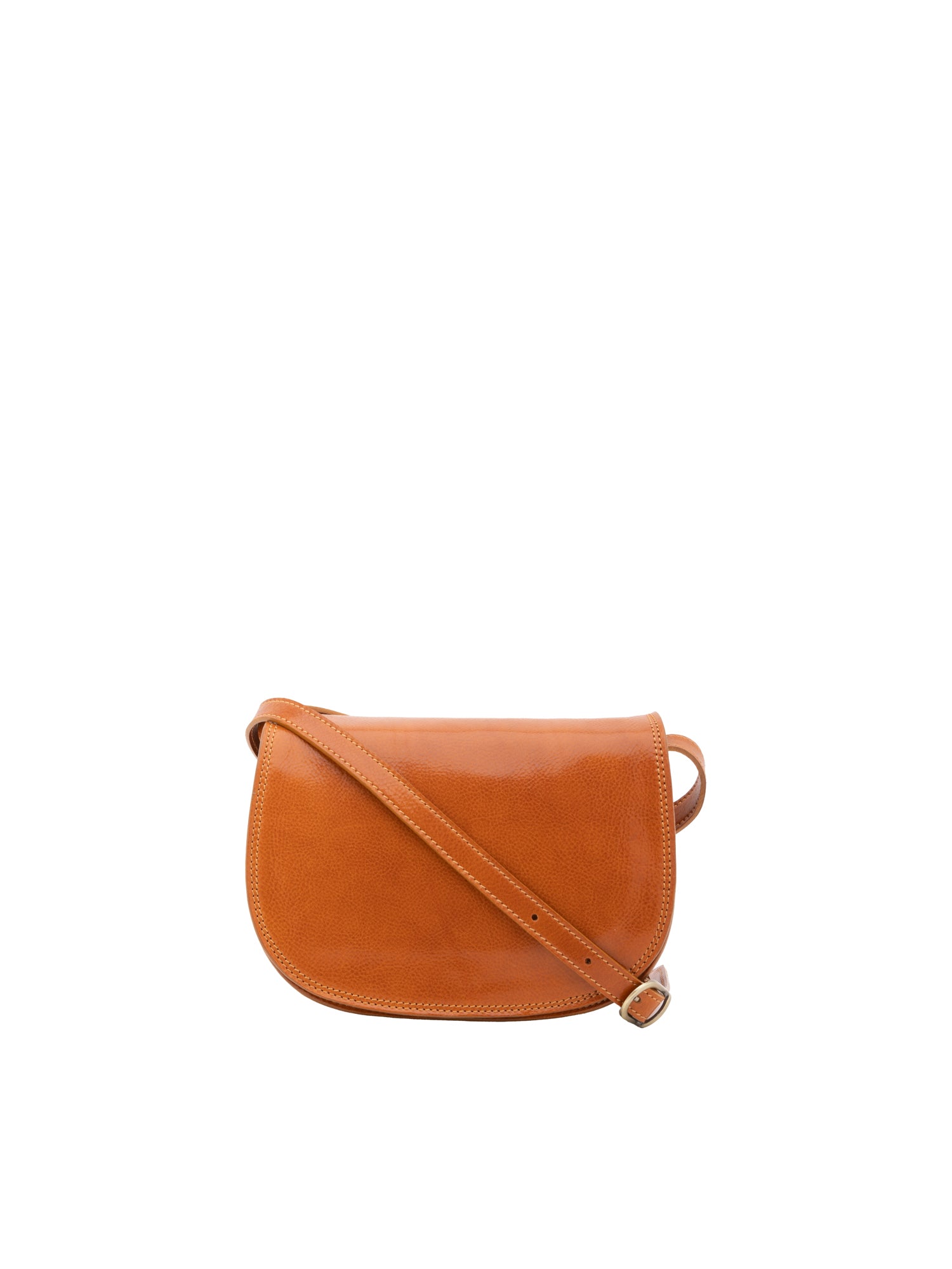 Crossbody bag I Fratelli Women Genuine leather -Rosso Cognac
