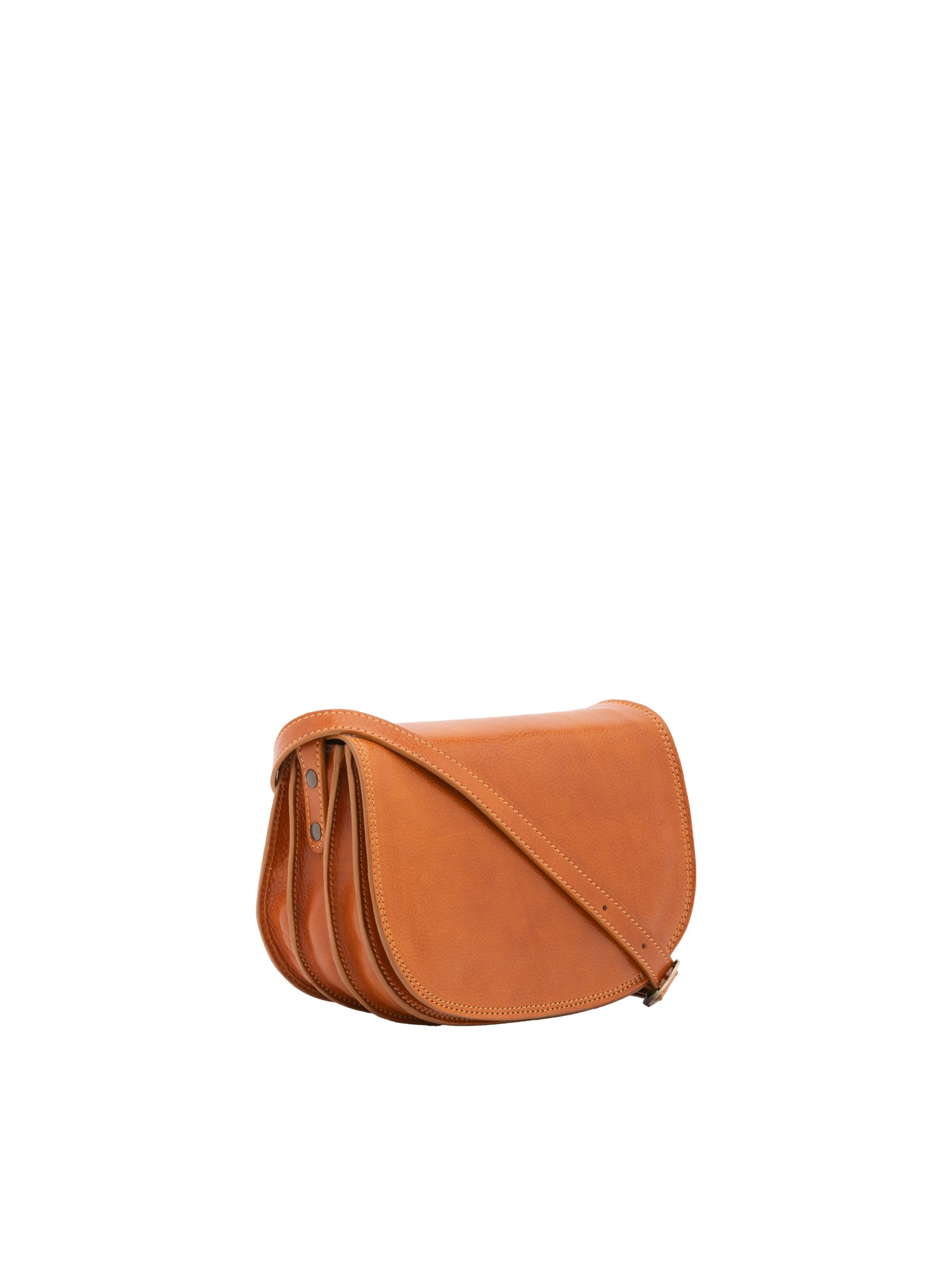 Crossbody bag I Fratelli Women Genuine leather -Rosso Cognac