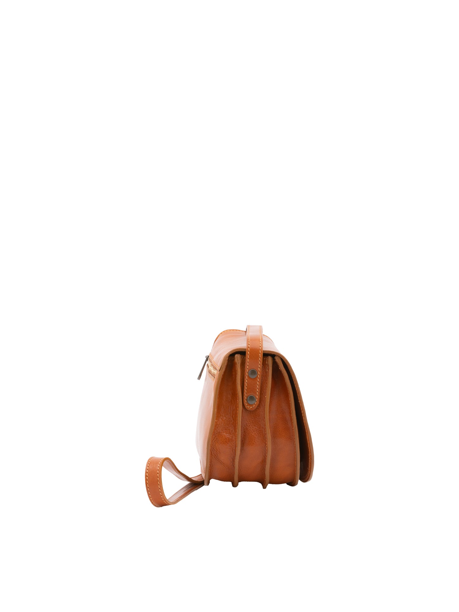 Crossbody bag I Fratelli Women Genuine leather -Rosso Cognac