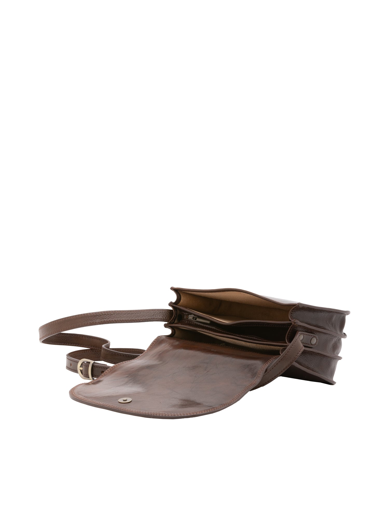 Crossbody bag I Fratelli Women Genuine leather -Rosso Testa di moro