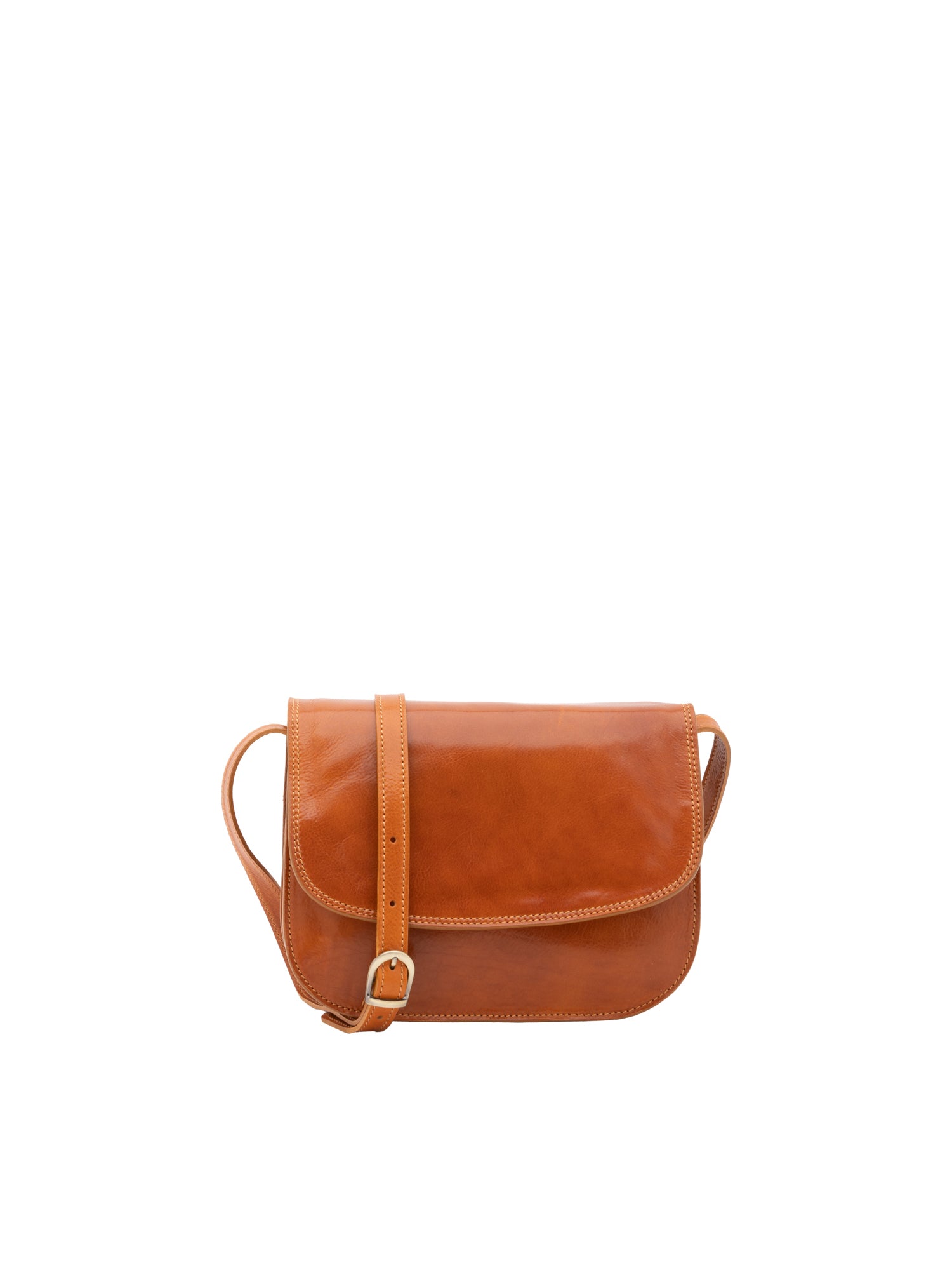 Crossbody bag I Fratelli Women Genuine leather -Rosso Cognac