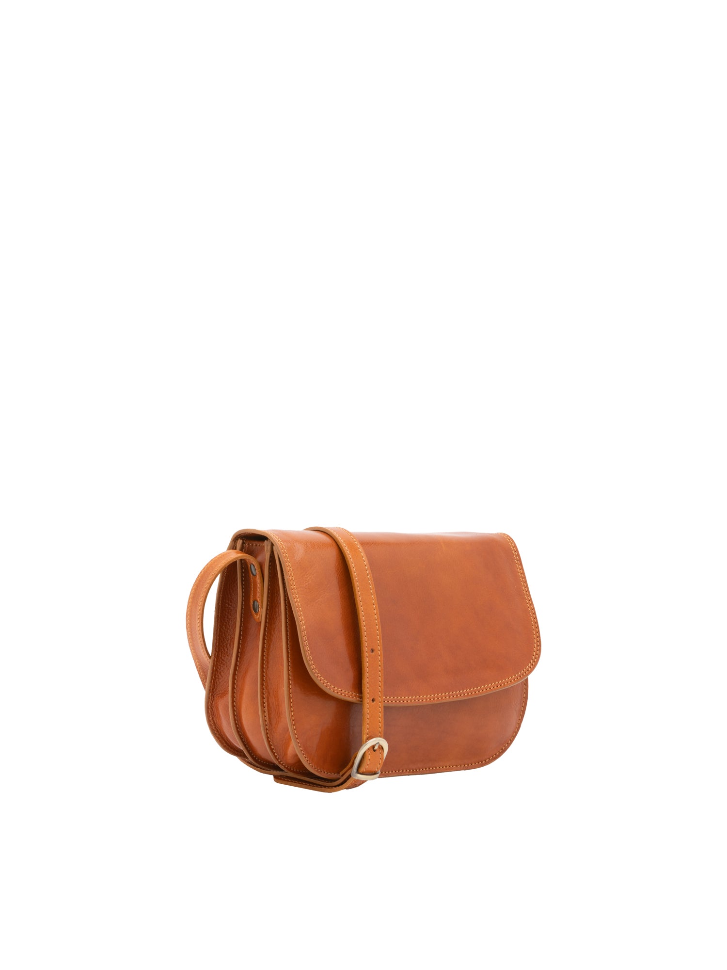 Crossbody bag I Fratelli Women Genuine leather -Rosso Cognac