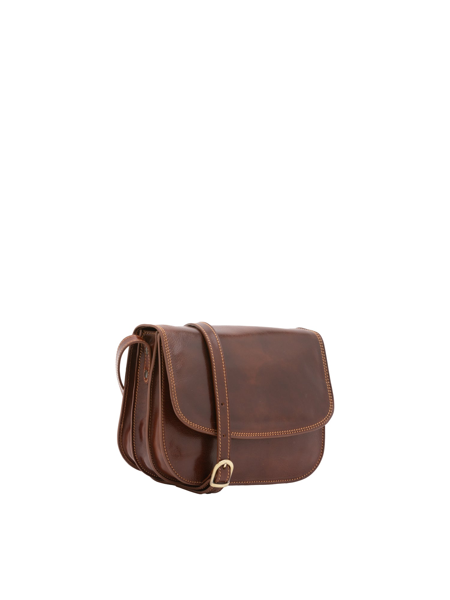Crossbody bag I Fratelli Women Genuine leather -Rosso Marrone