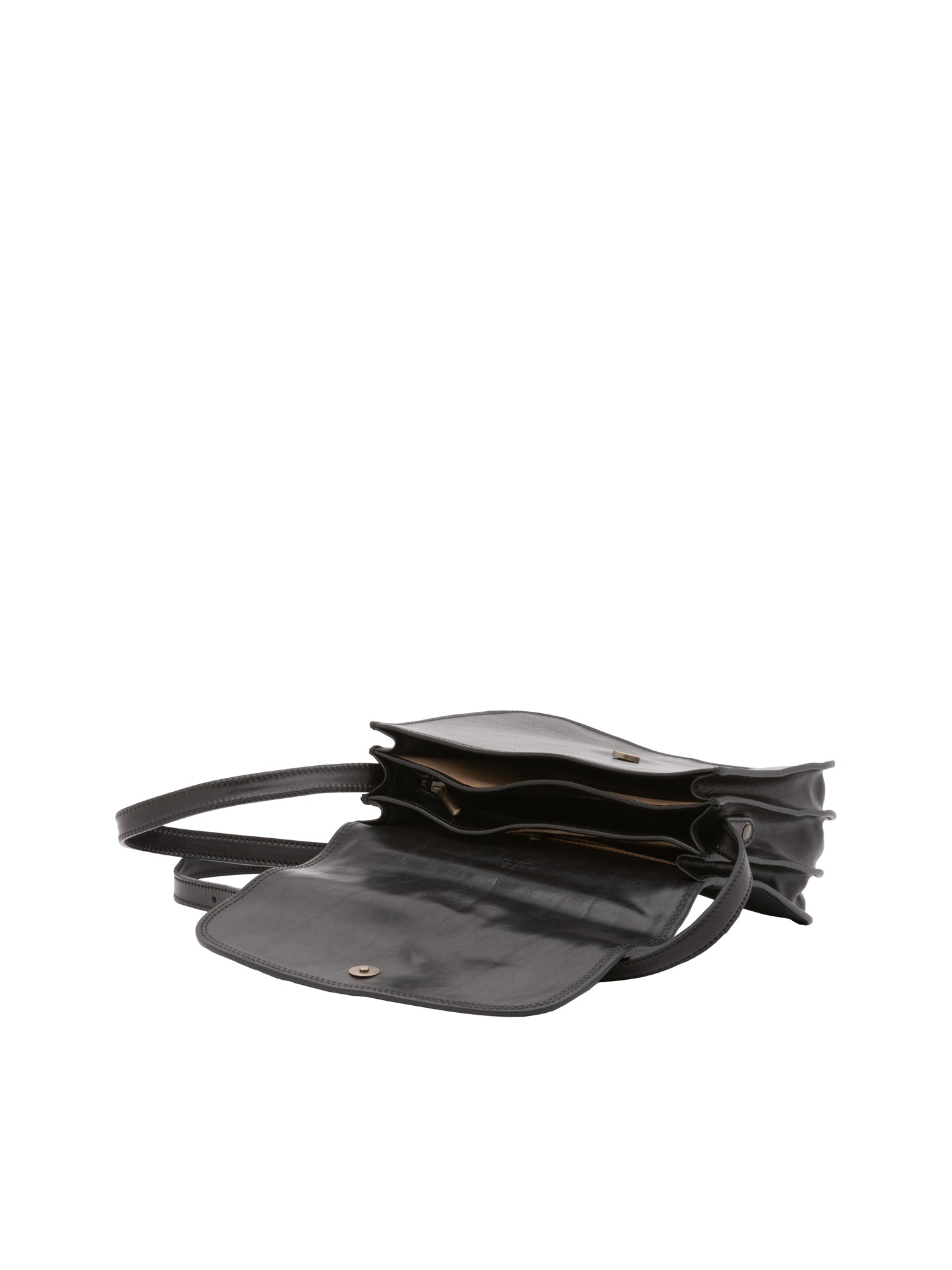Crossbody bag I Fratelli Women Genuine leather -Rosso Nero