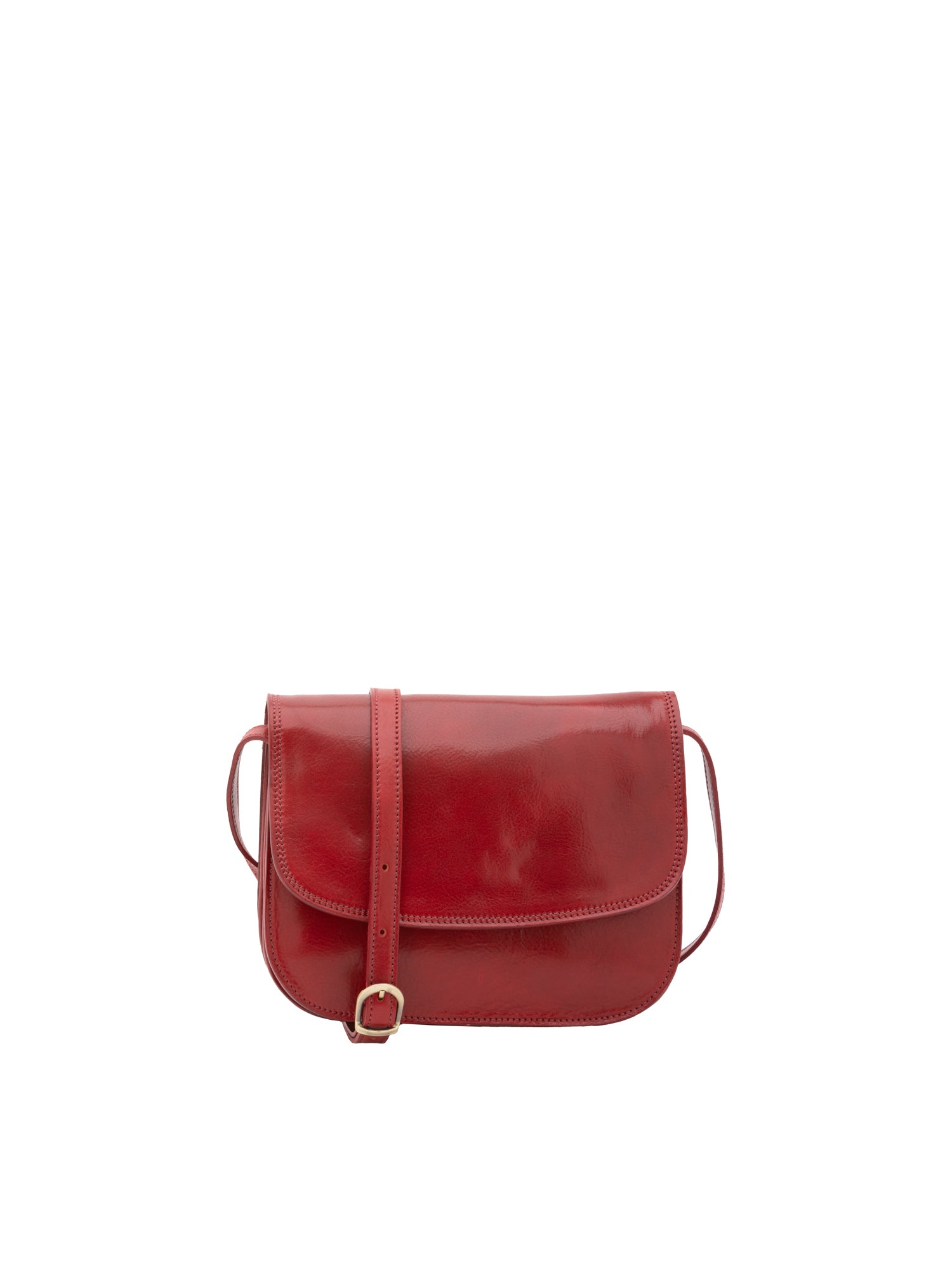 Crossbody bag I Fratelli Women Genuine leather -Rosso Rosso