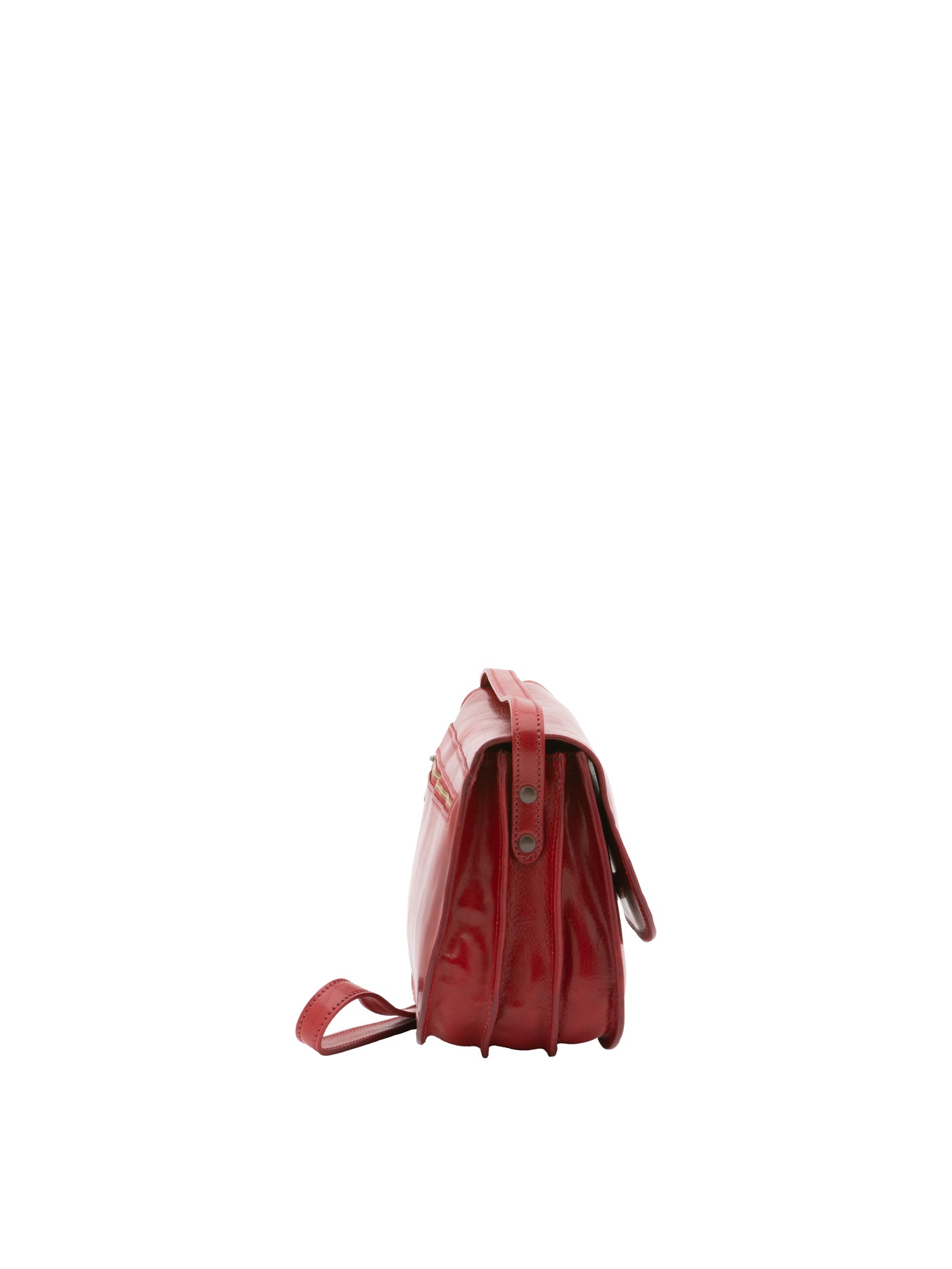 Crossbody bag I Fratelli Women Genuine leather -Rosso Rosso