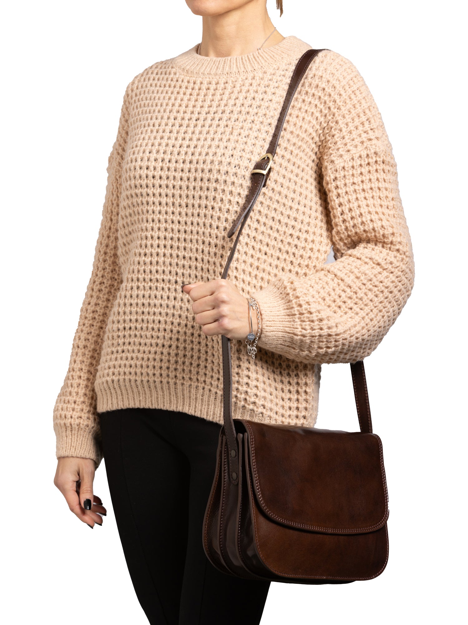 Crossbody bag I Fratelli Women Genuine leather -Rosso Testa di moro