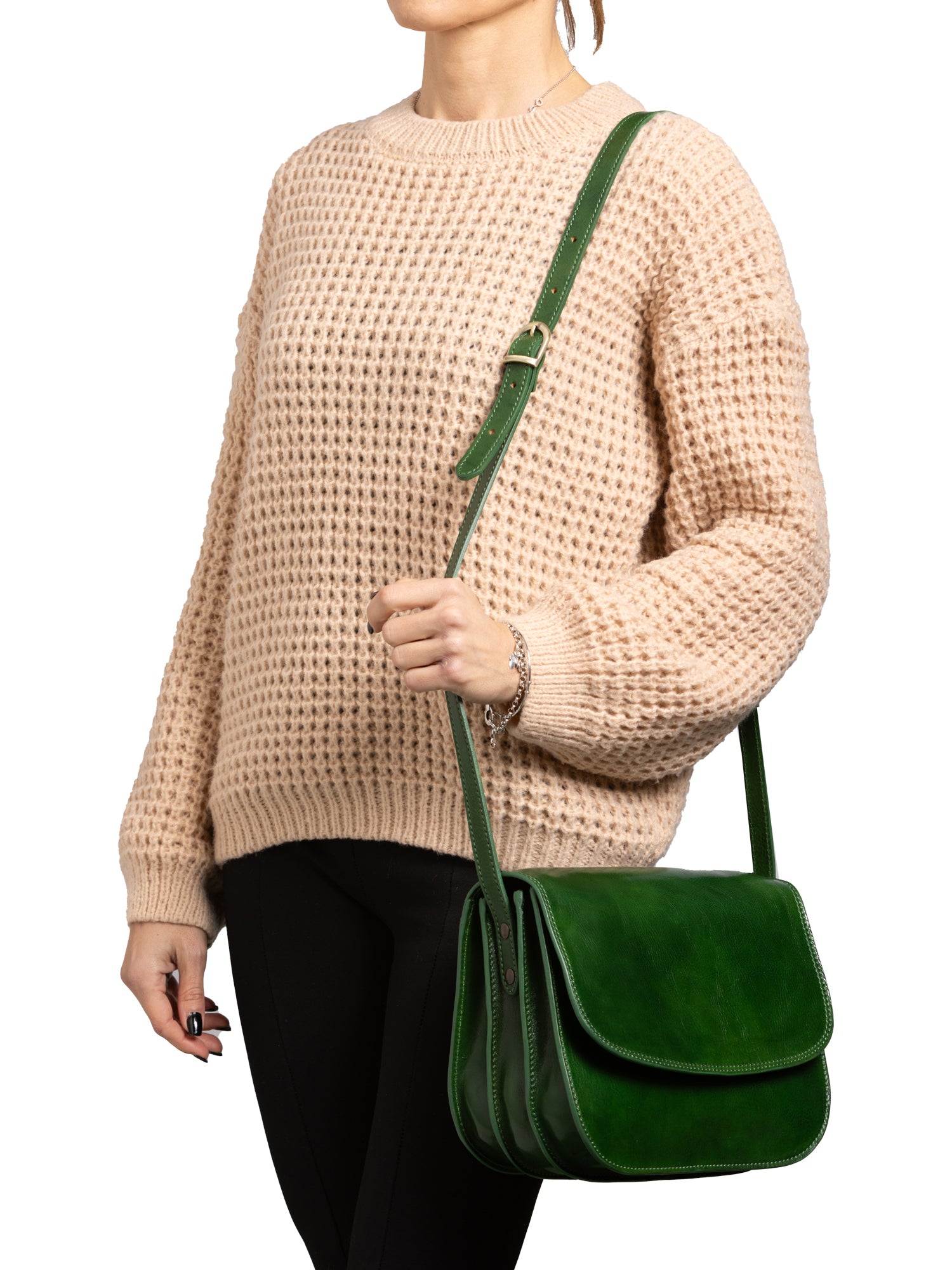Crossbody bag I Fratelli Women Genuine leather -Rosso Verde