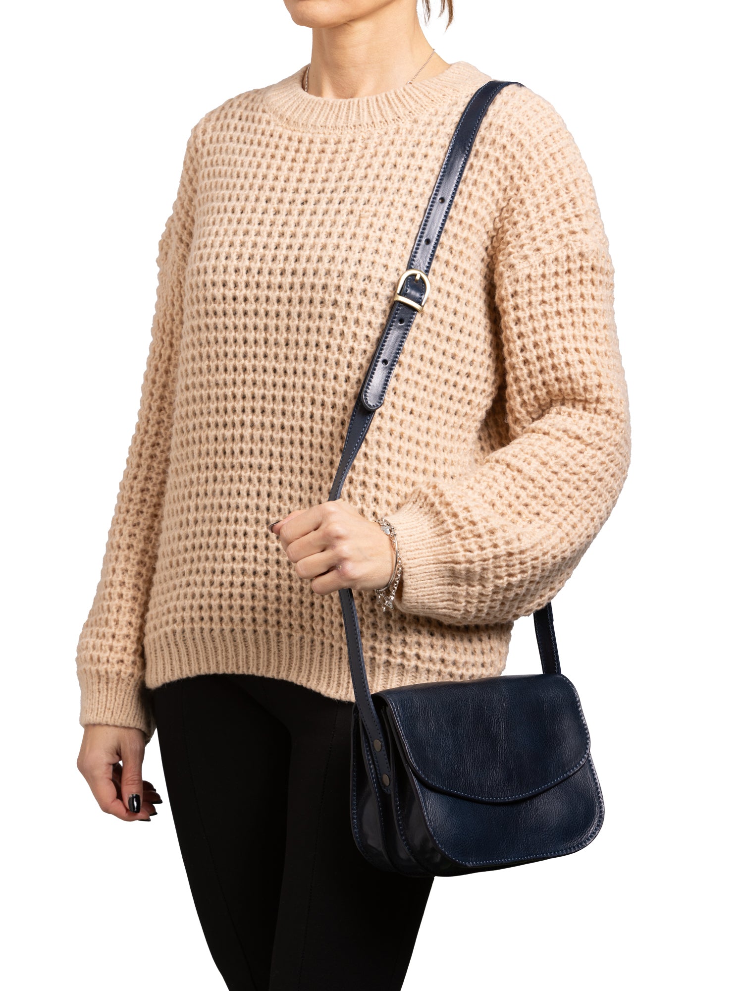 Crossbody bag I Fratelli Women Genuine leather -Rosso Blu