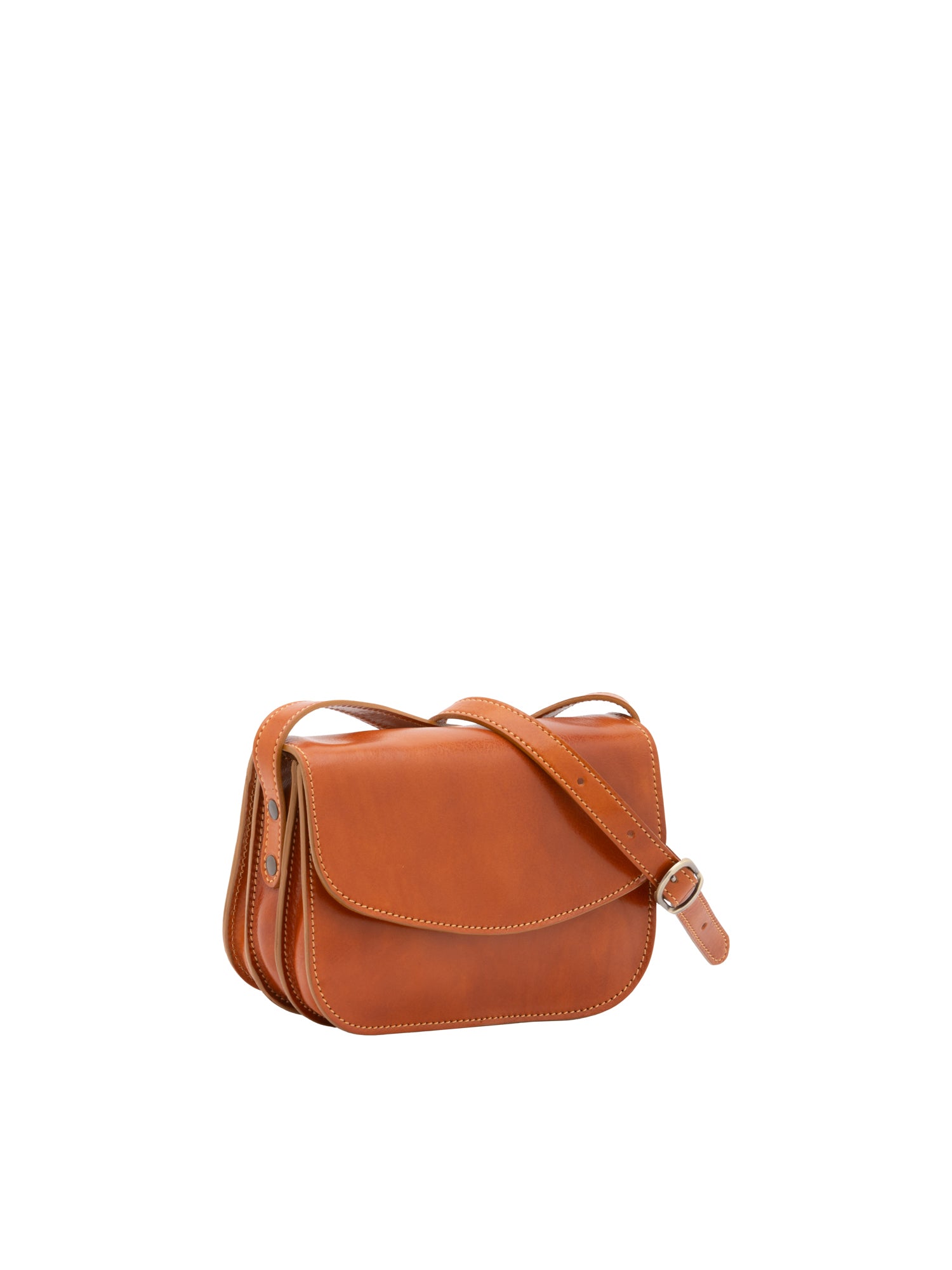 Crossbody bag I Fratelli Women Genuine leather -Rosso Cognac