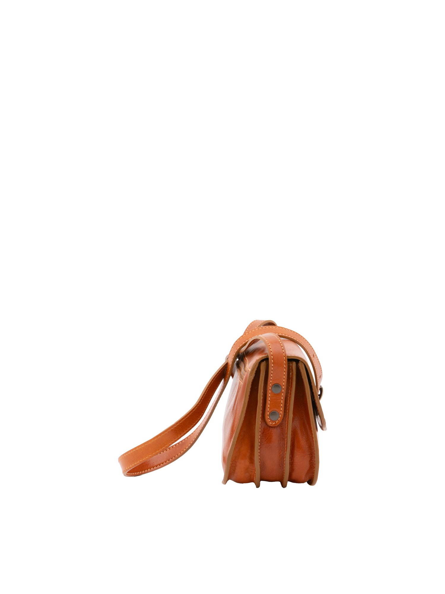 Crossbody bag I Fratelli Women Genuine leather -Rosso Cognac