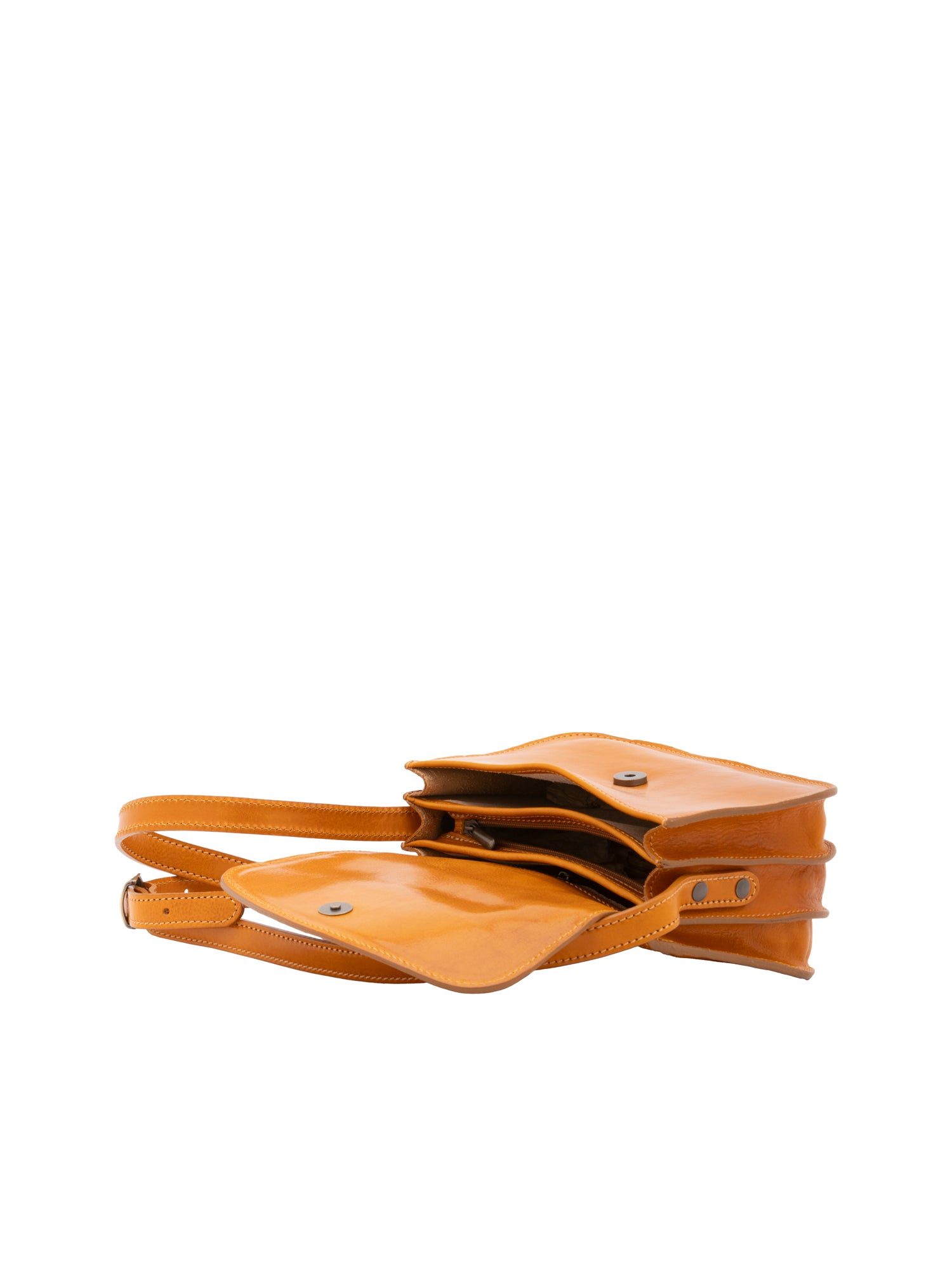 Crossbody bag I Fratelli Women Genuine leather -Rosso Giallo