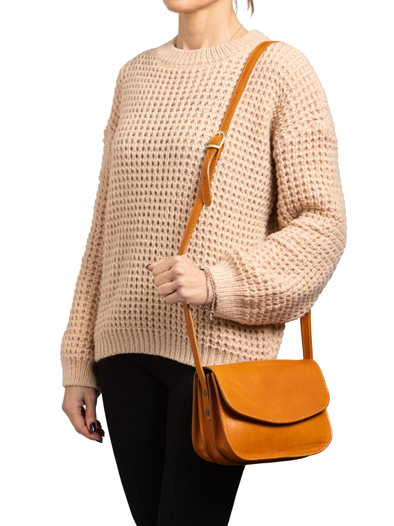 Crossbody bag I Fratelli Women Genuine leather -Rosso Giallo