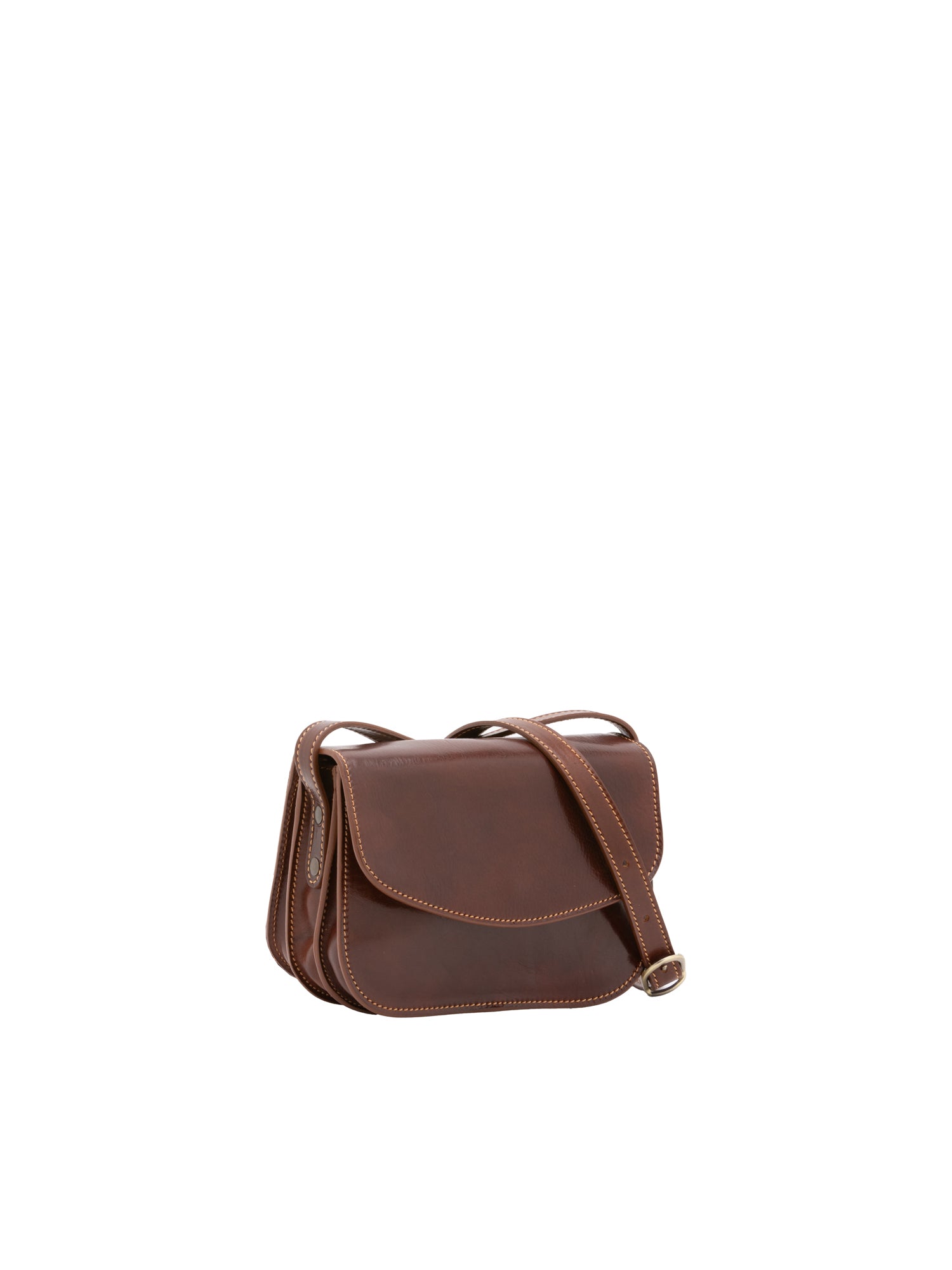 Crossbody bag I Fratelli Women Genuine leather -Rosso Marrone