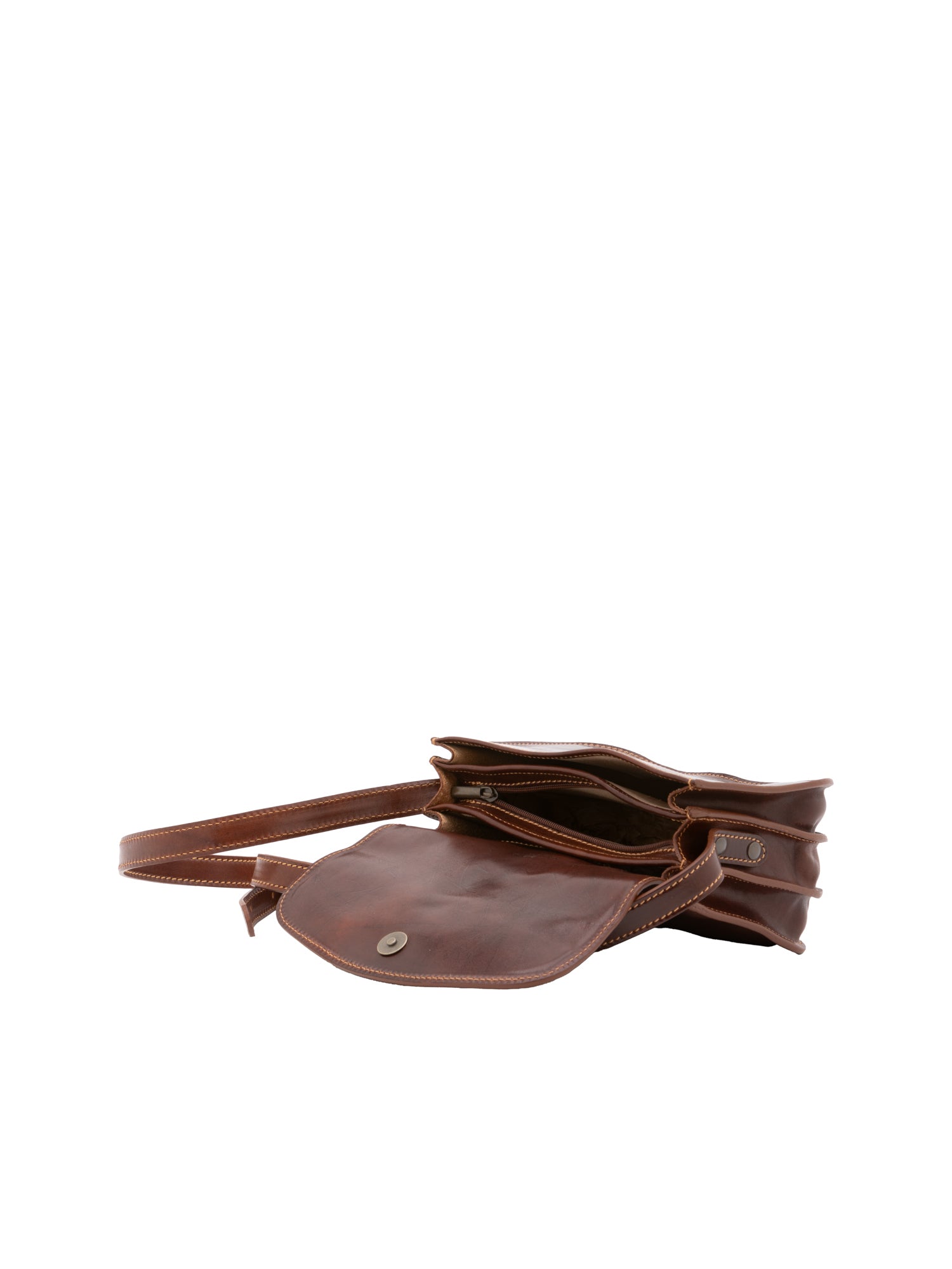 Crossbody bag I Fratelli Women Genuine leather -Rosso Marrone