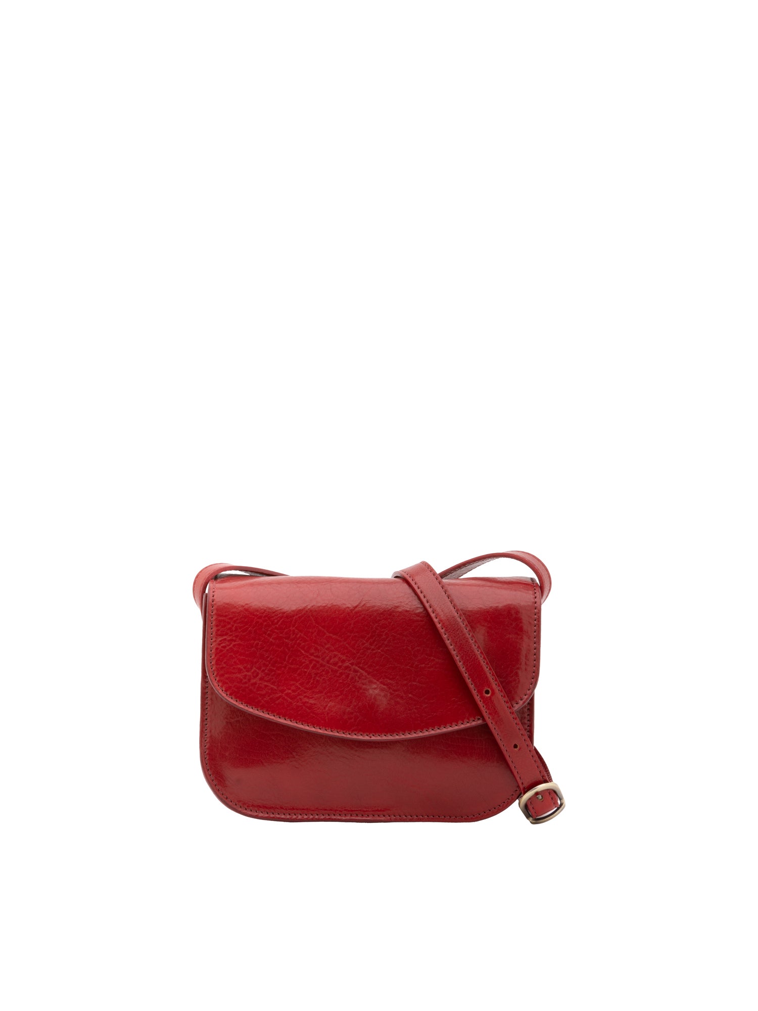 Crossbody bag I Fratelli Women Genuine leather -Rosso Rosso