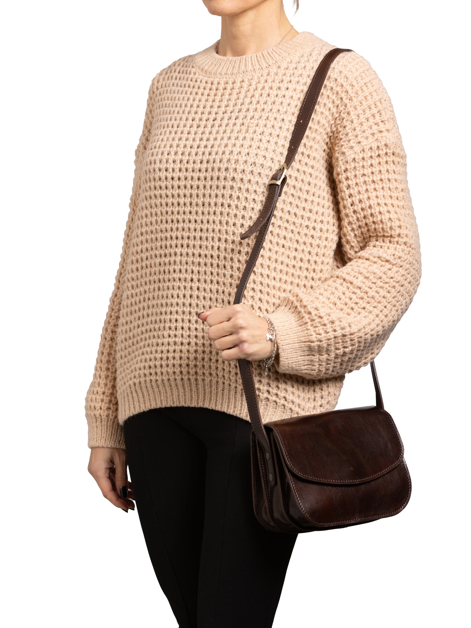 Crossbody bag I Fratelli Women Genuine leather -Rosso Testa di moro