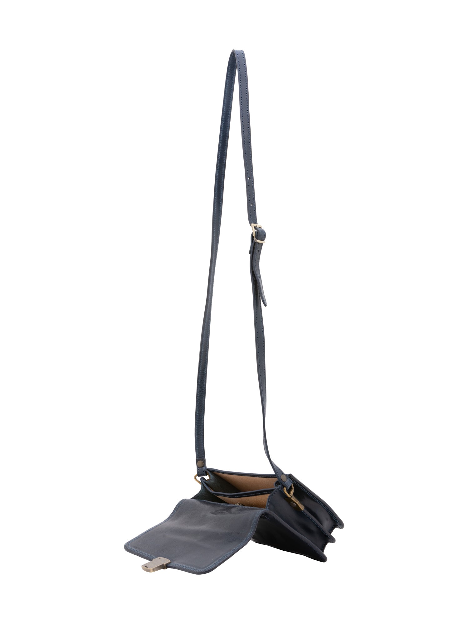 Crossbody bag I Fratelli Women Genuine leather -Rosso Blu