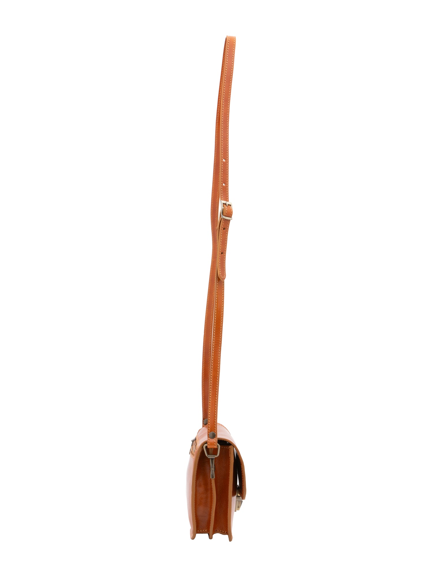 Crossbody bag I Fratelli Women Genuine leather -Rosso Cognac