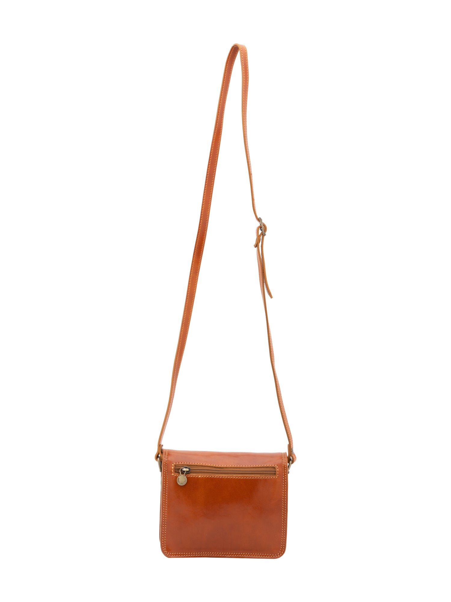 Crossbody bag I Fratelli Women Genuine leather -Rosso Cognac