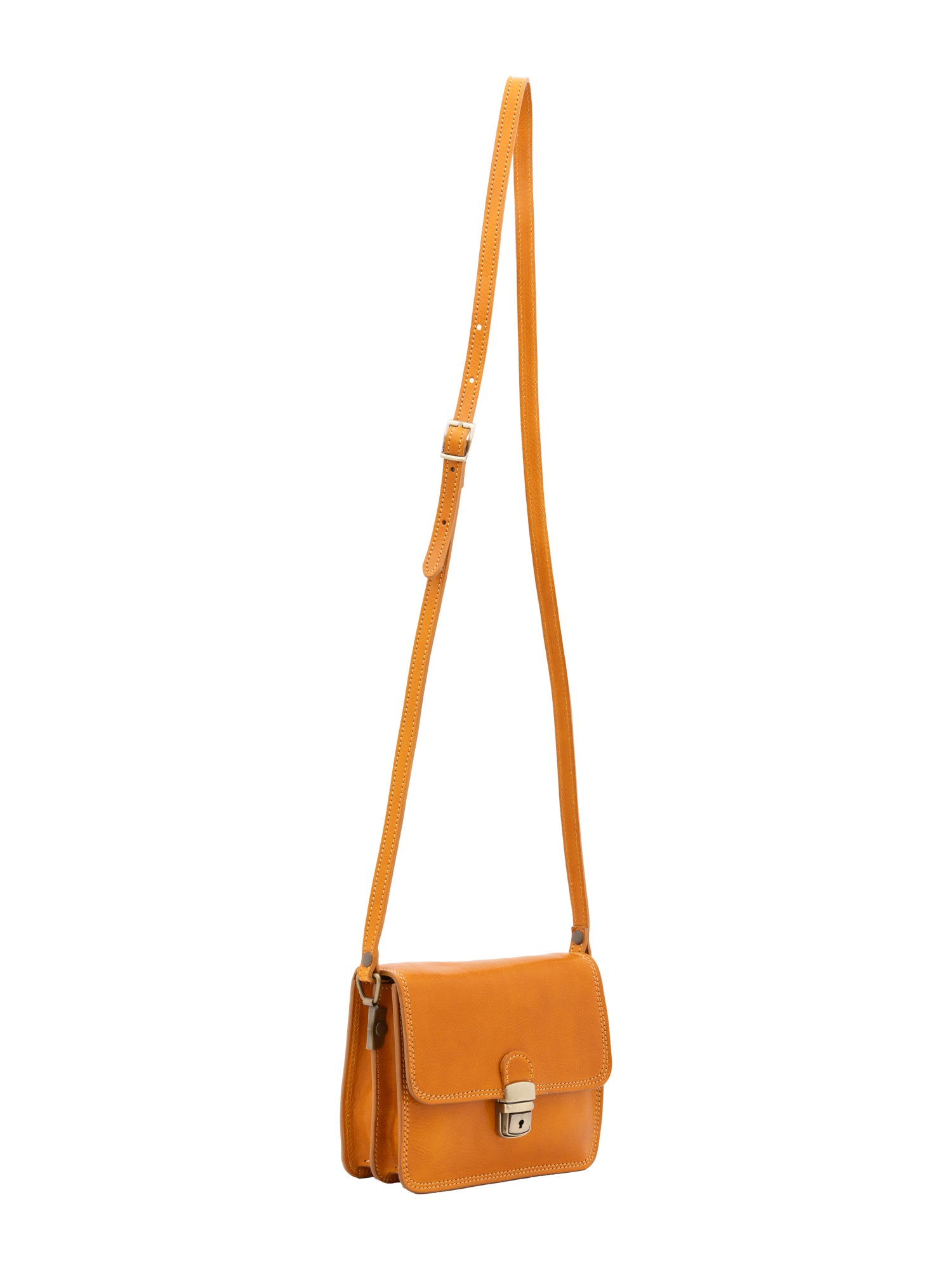 Crossbody bag I Fratelli Women Genuine leather -Rosso Giallo