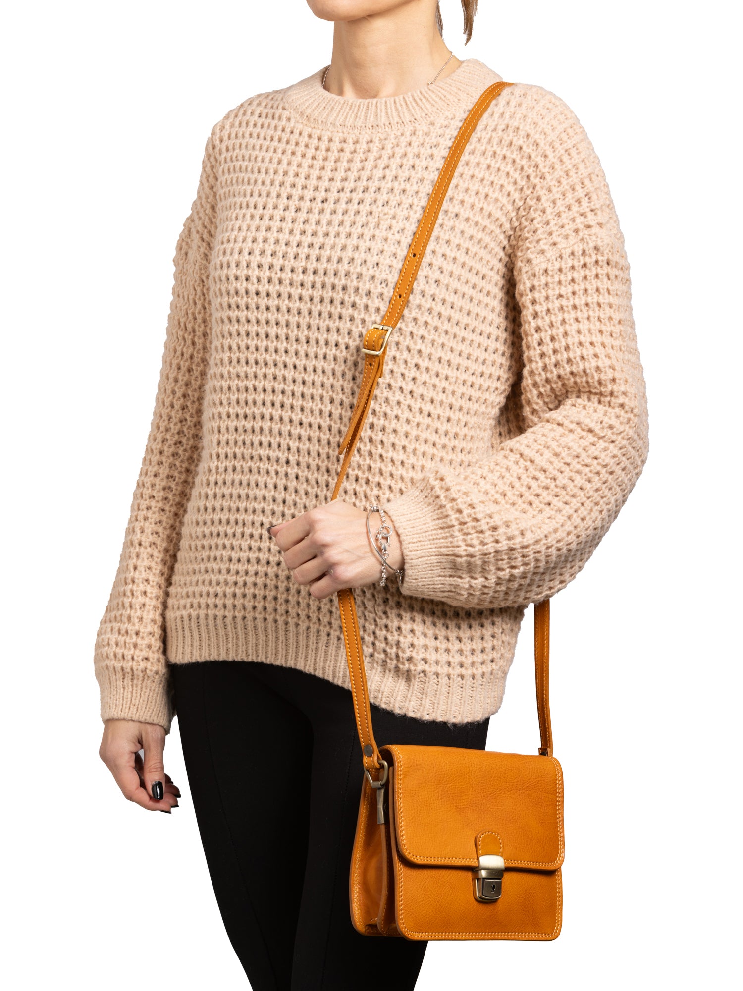 Crossbody bag I Fratelli Women Genuine leather -Rosso Giallo