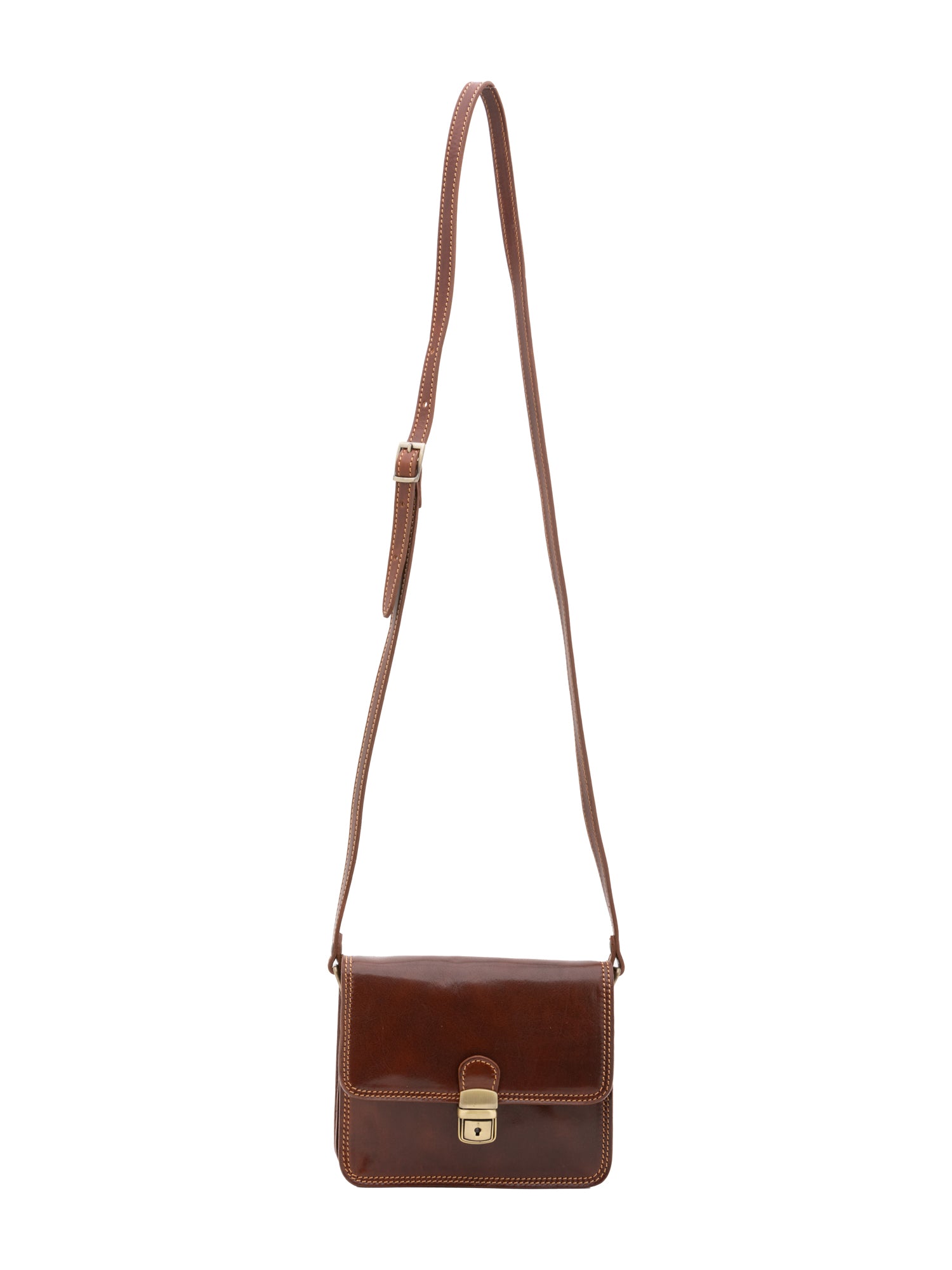 Crossbody bag I Fratelli Women Genuine leather -Rosso Marrone