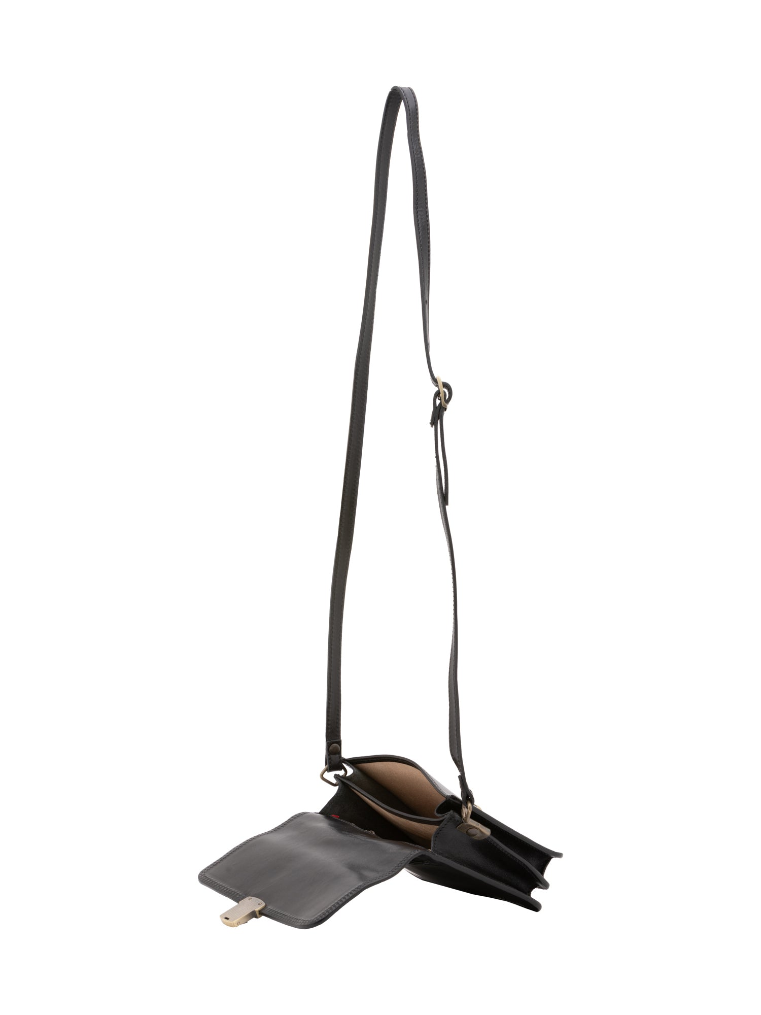 Crossbody bag I Fratelli Women Genuine leather -Rosso Nero