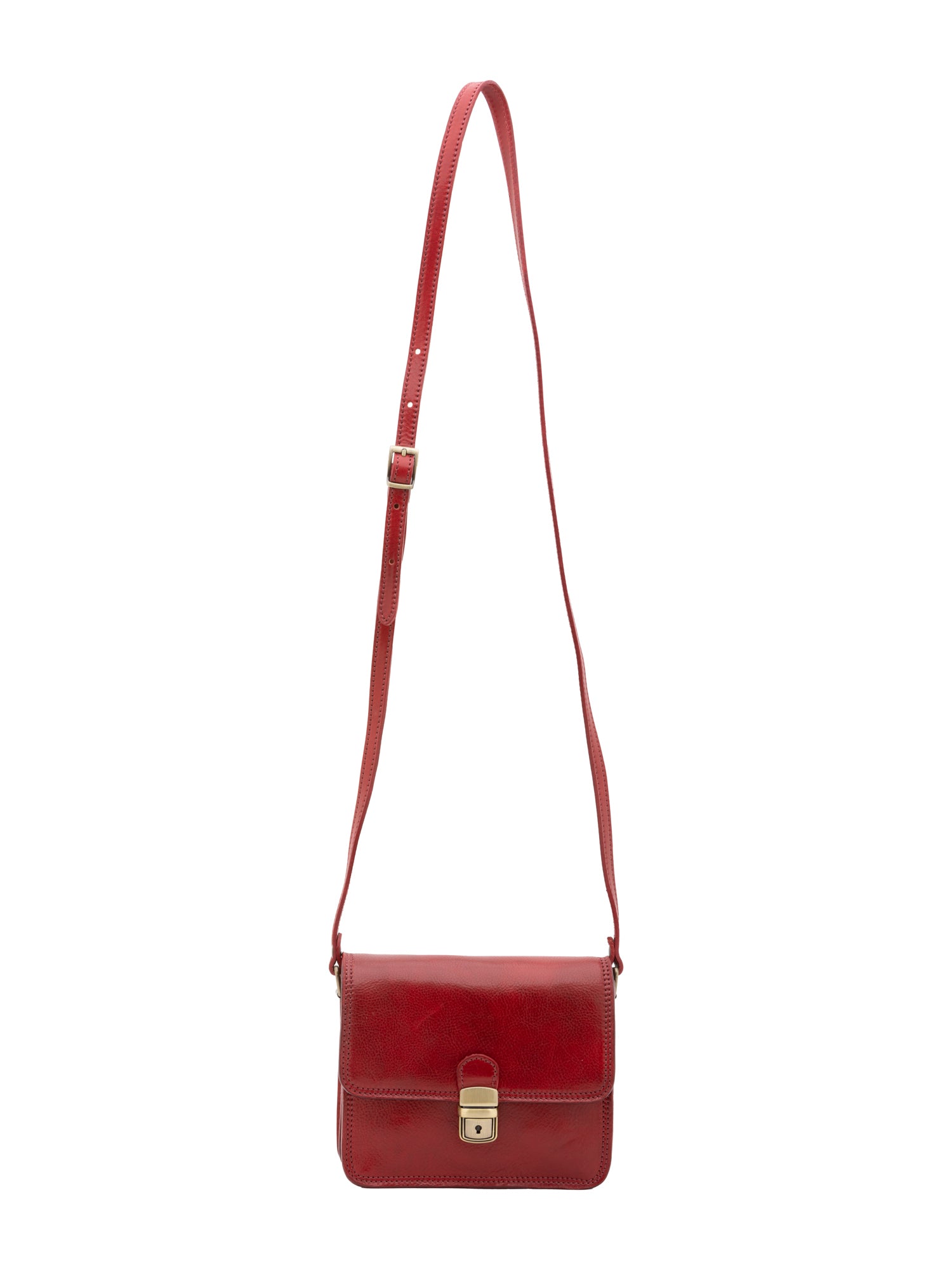 Crossbody bag I Fratelli Women Genuine leather -Rosso Rosso