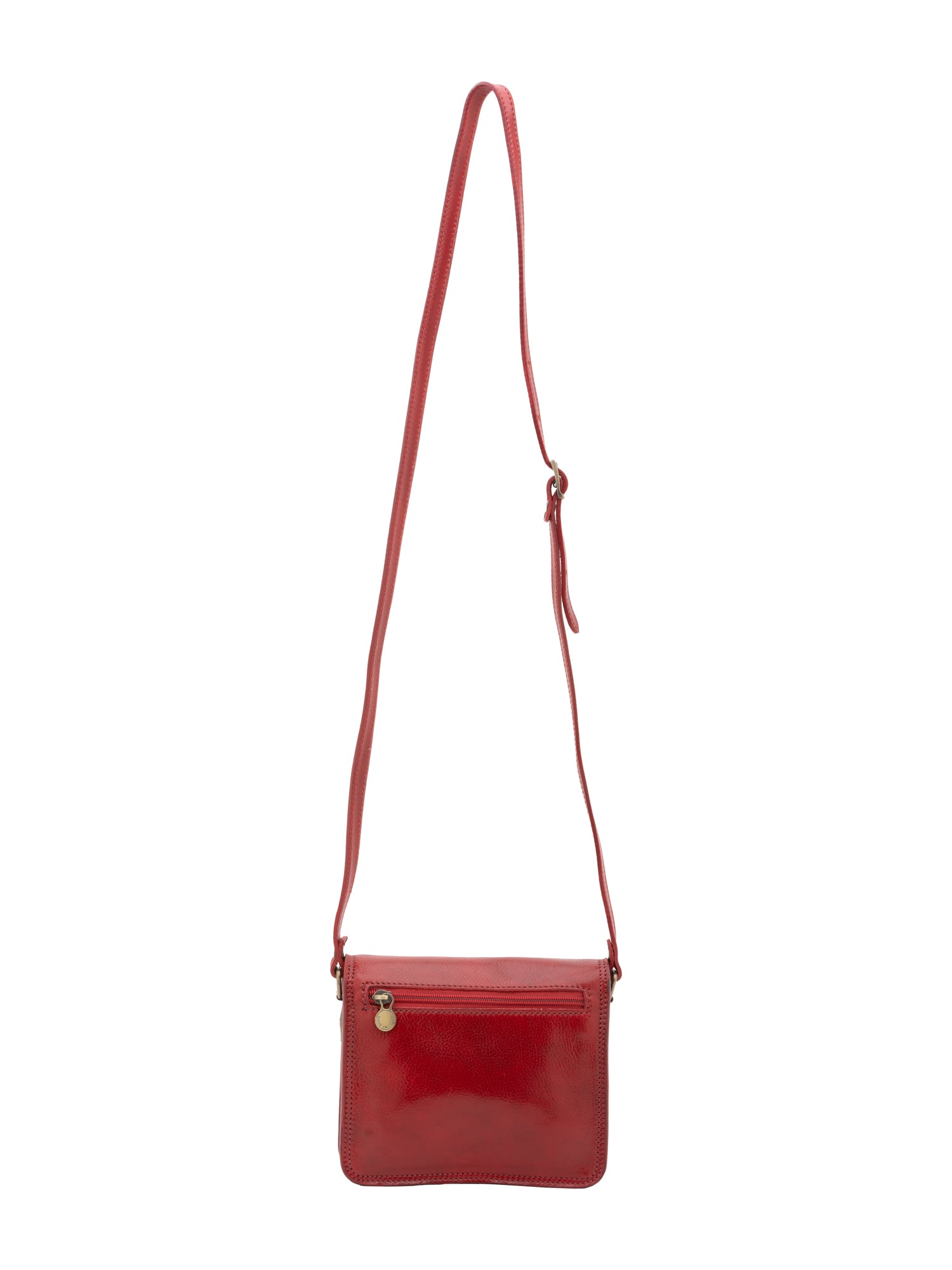 Crossbody bag I Fratelli Women Genuine leather -Rosso Rosso