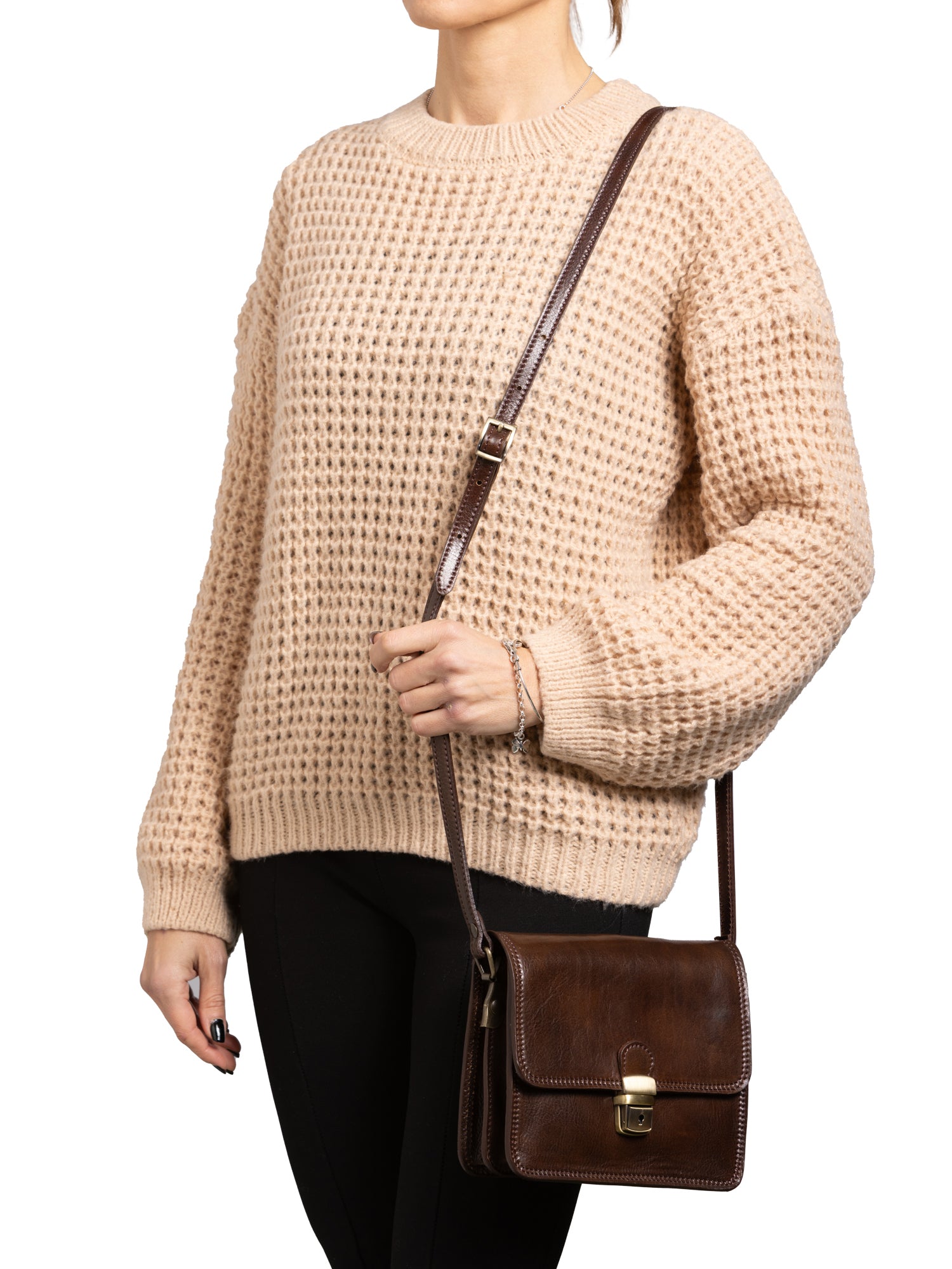 Crossbody bag I Fratelli Women Genuine leather -Rosso Testa di moro