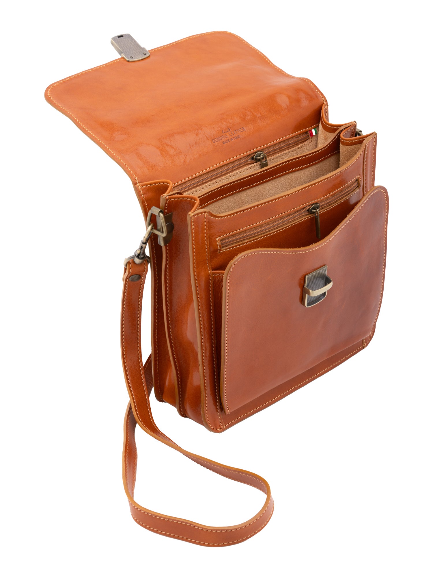 Crossbody bag I Fratelli Men Genuine leather -Tmoro Cognac