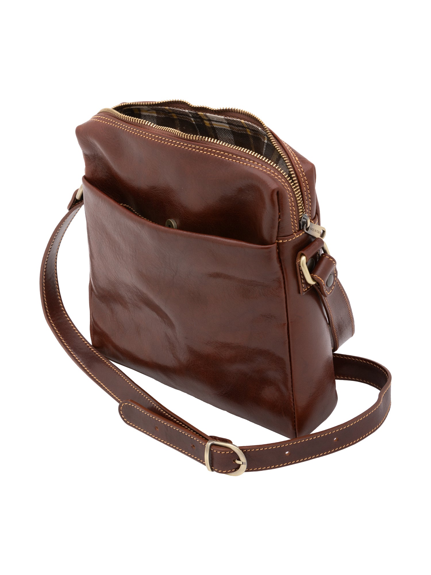 Crossbody bag I Fratelli Men Genuine leather -Verde Marrone