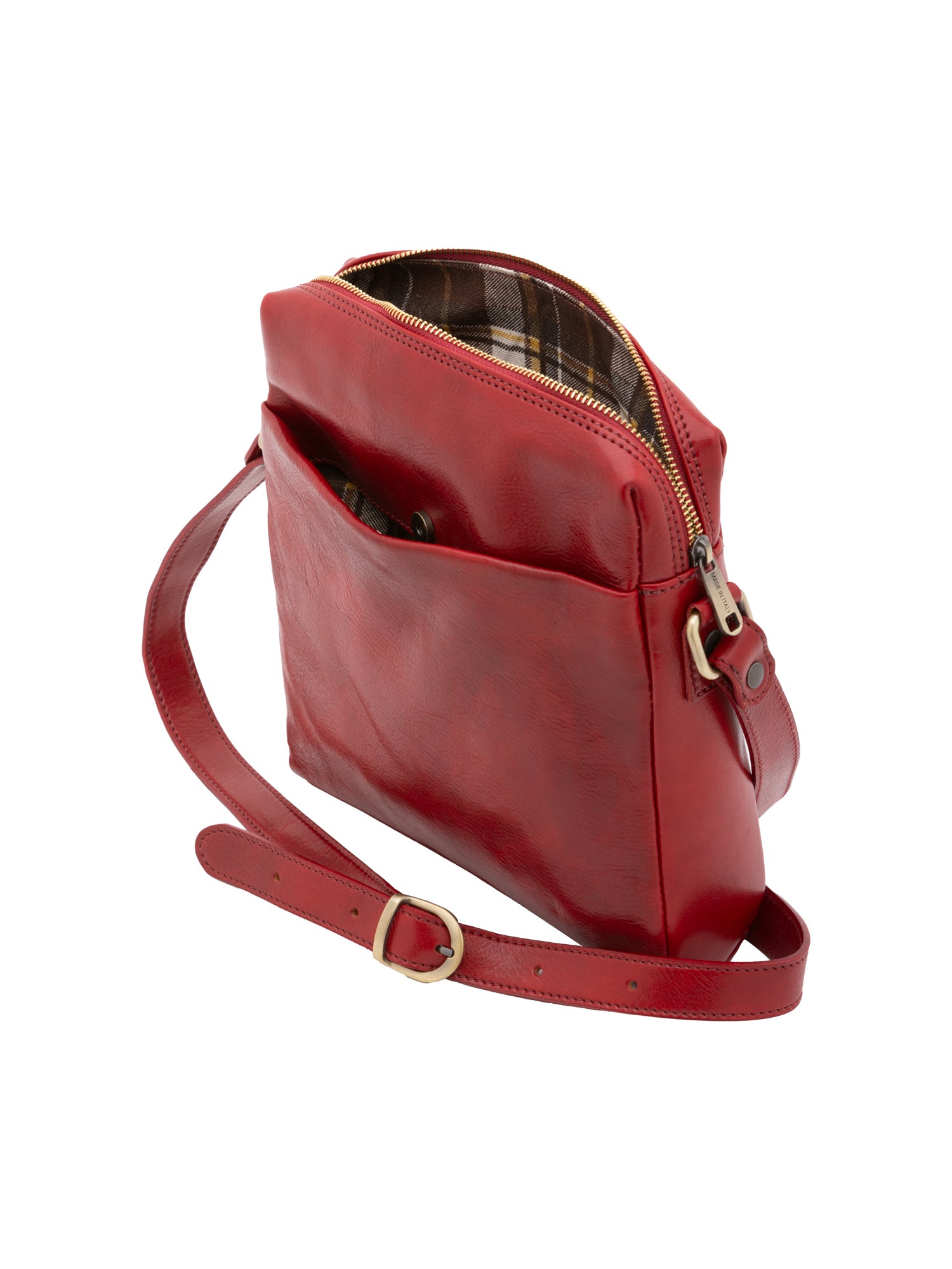 Crossbody bag I Fratelli Men Genuine leather -Verde Rosso