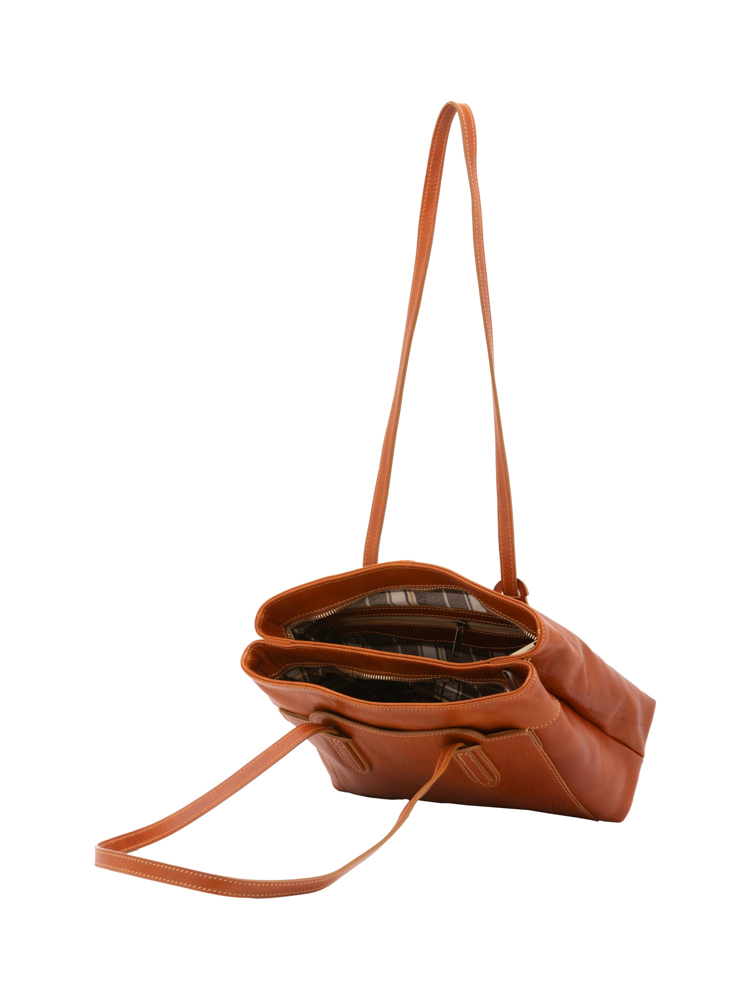 Shoulder Bag I Fratelli Women Genuine leather -Nero Cognac