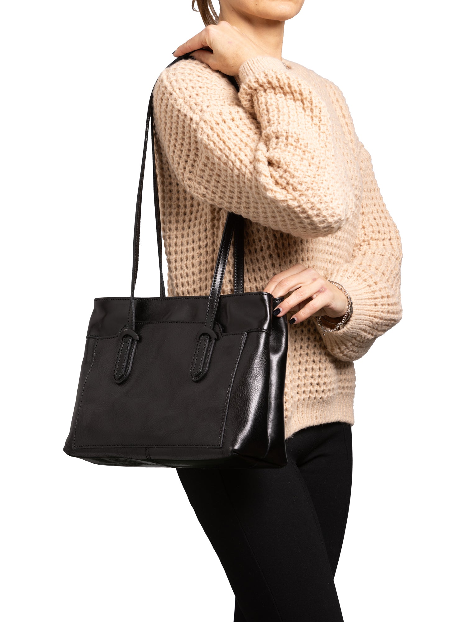 Shoulder Bag I Fratelli Women Genuine leather -Nero Nero