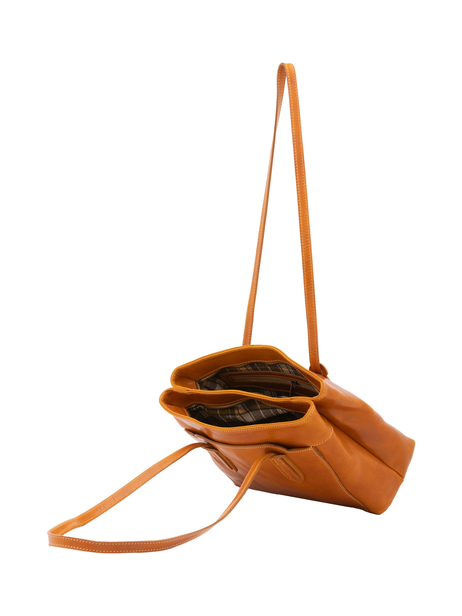 Shoulder Bag I Fratelli Women Genuine leather -Nero Senape