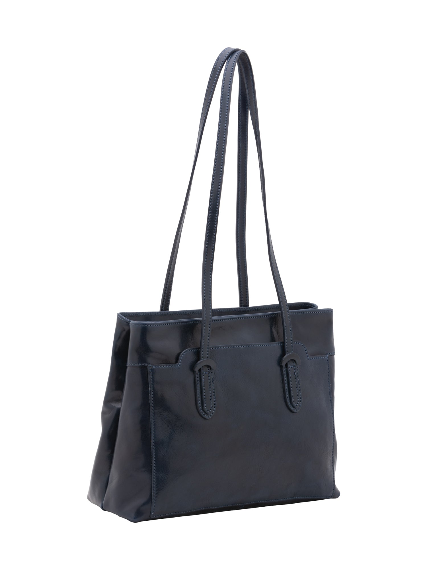 Shoulder Bag I Fratelli Women Genuine leather -Nero Blu