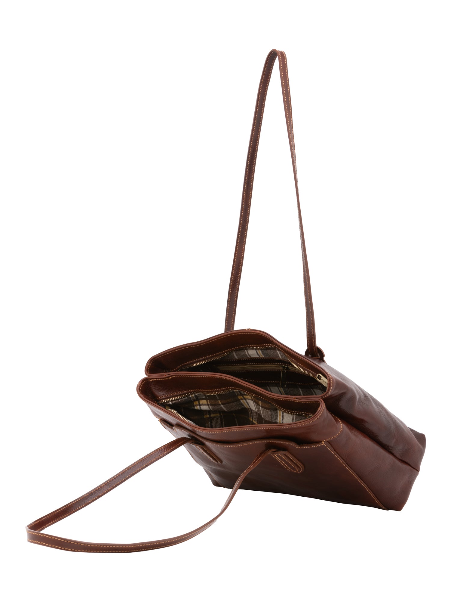 Shoulder Bag I Fratelli Women Genuine leather -Nero Marrone
