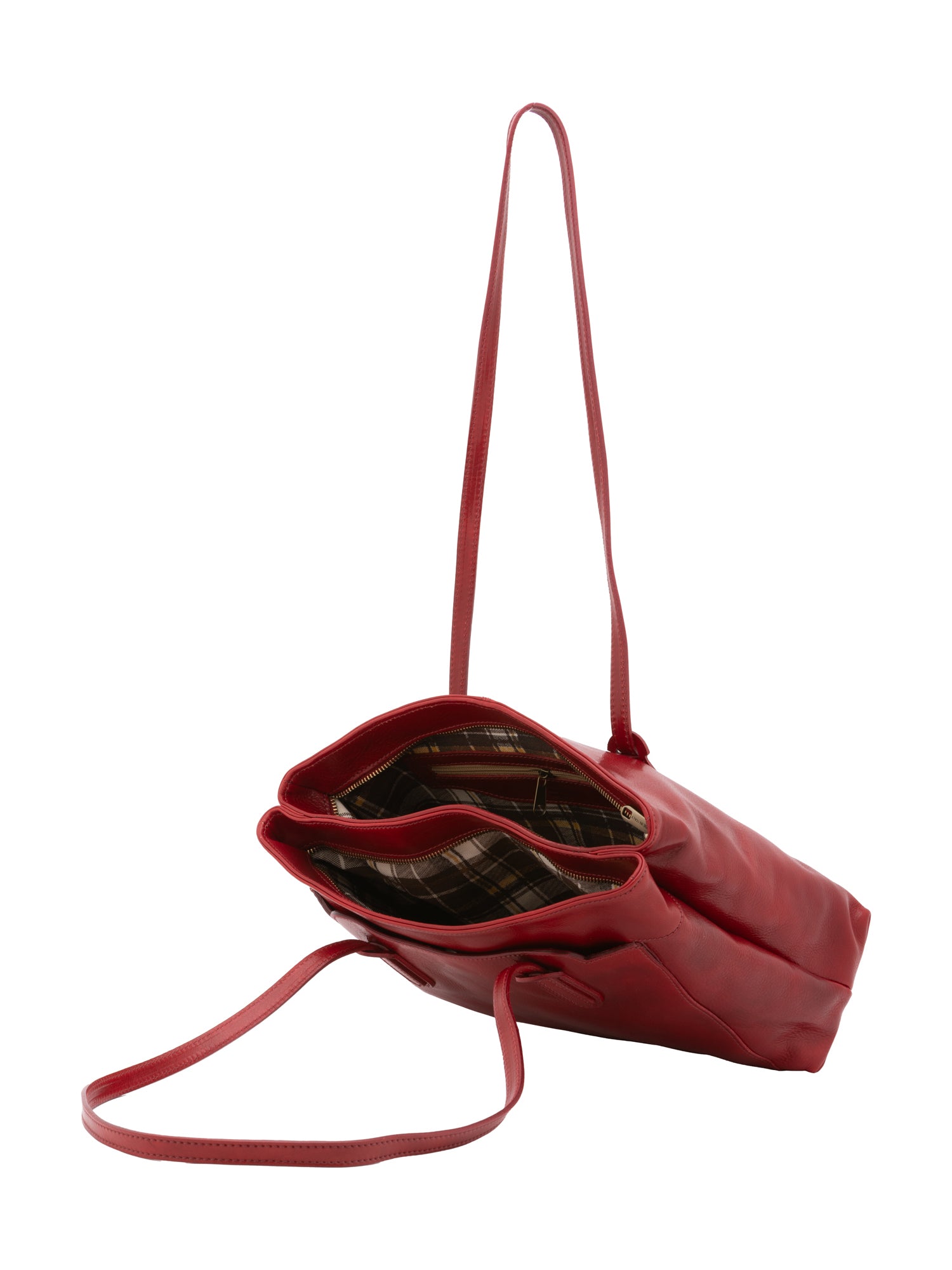 Shoulder Bag I Fratelli Women Genuine leather -Nero Rosso