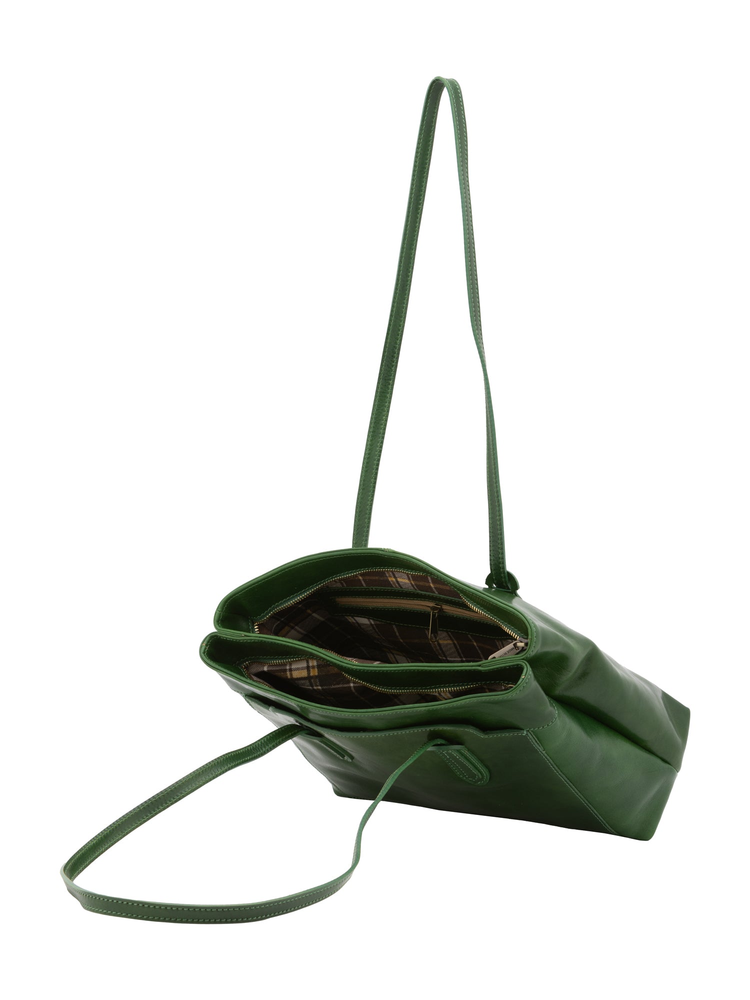 Shoulder Bag I Fratelli Women Genuine leather -Nero Verde