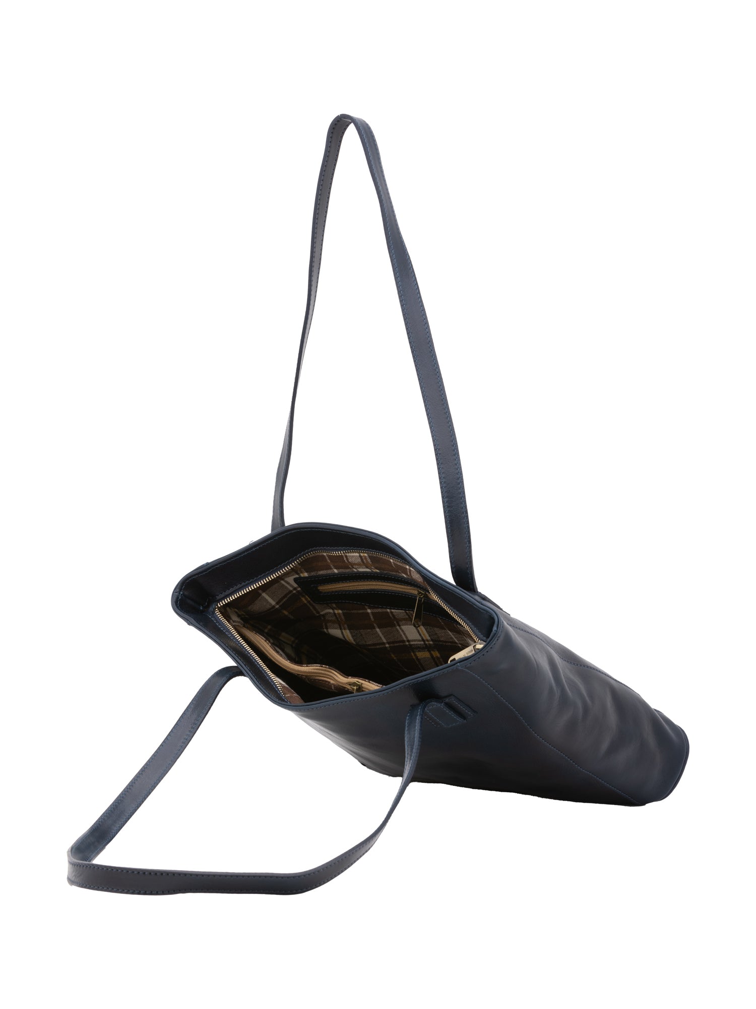 Shoulder Bag I Fratelli Women Genuine leather -Cognac Blu