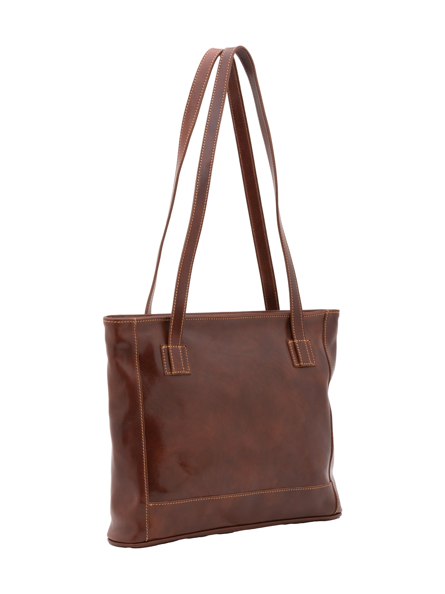 Shoulder Bag I Fratelli Women Genuine leather -Cognac Marrone