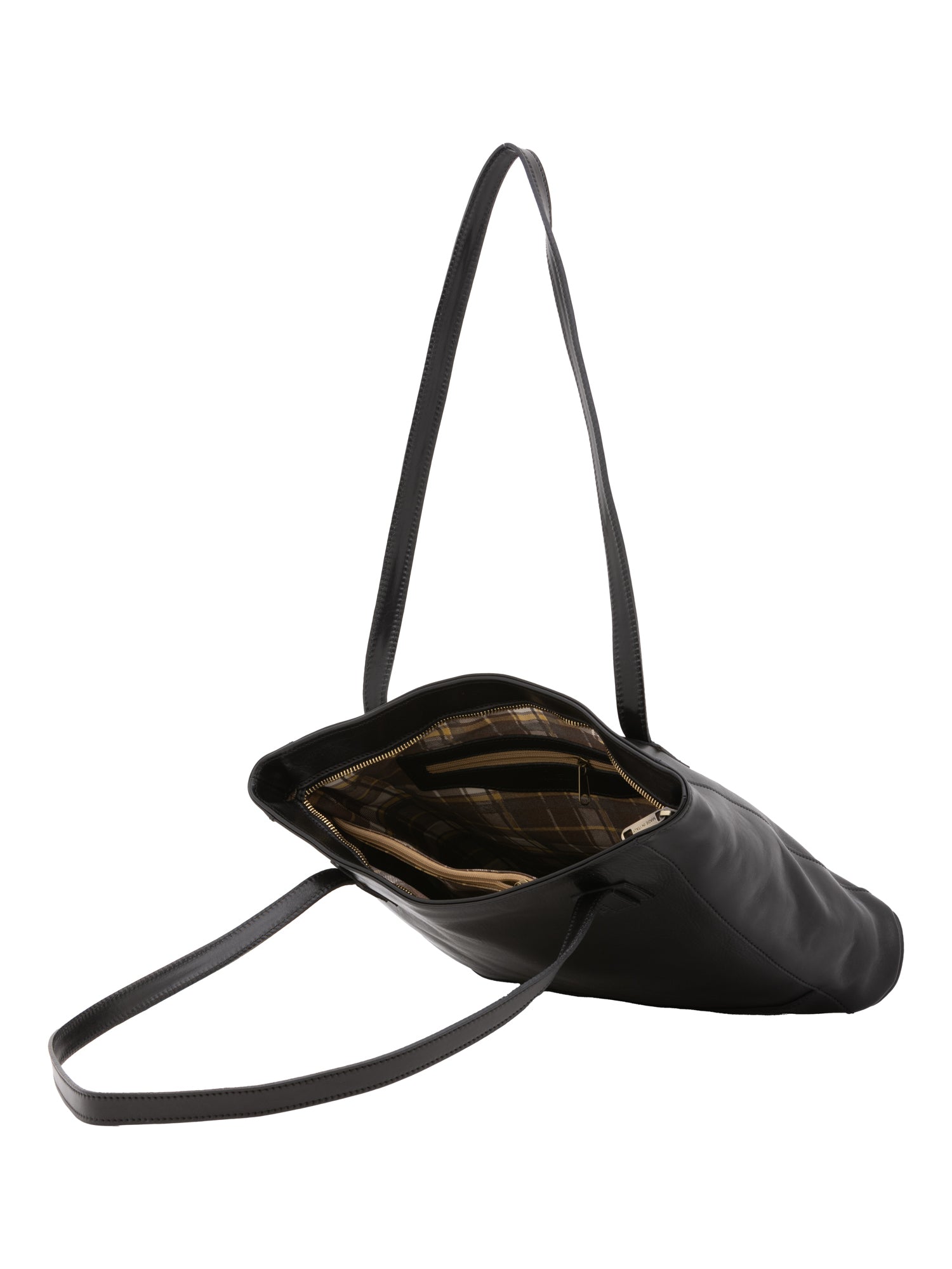 Shoulder Bag I Fratelli Women Genuine leather -Cognac Nero