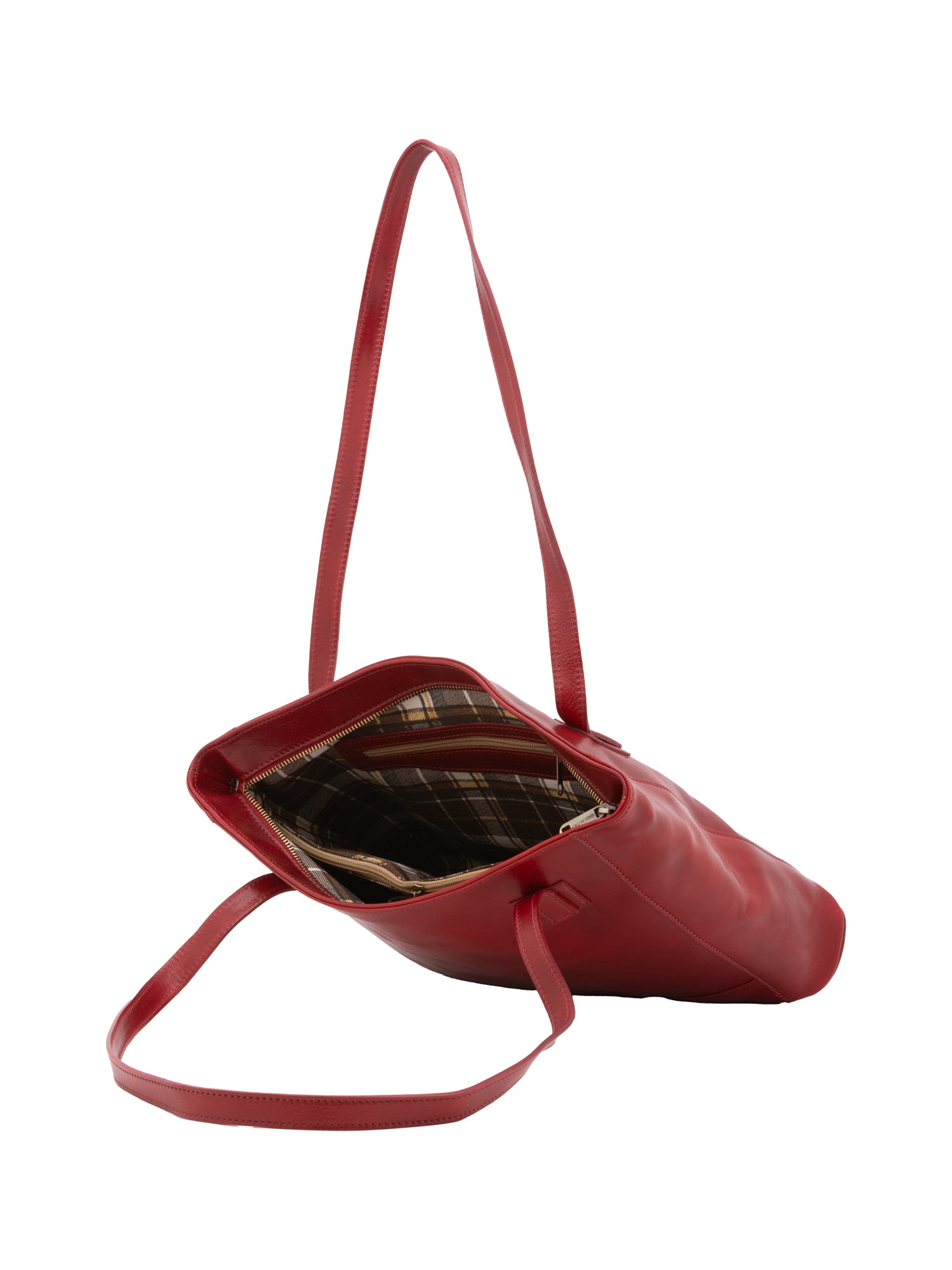 Shoulder Bag I Fratelli Women Genuine leather -Cognac Rosso