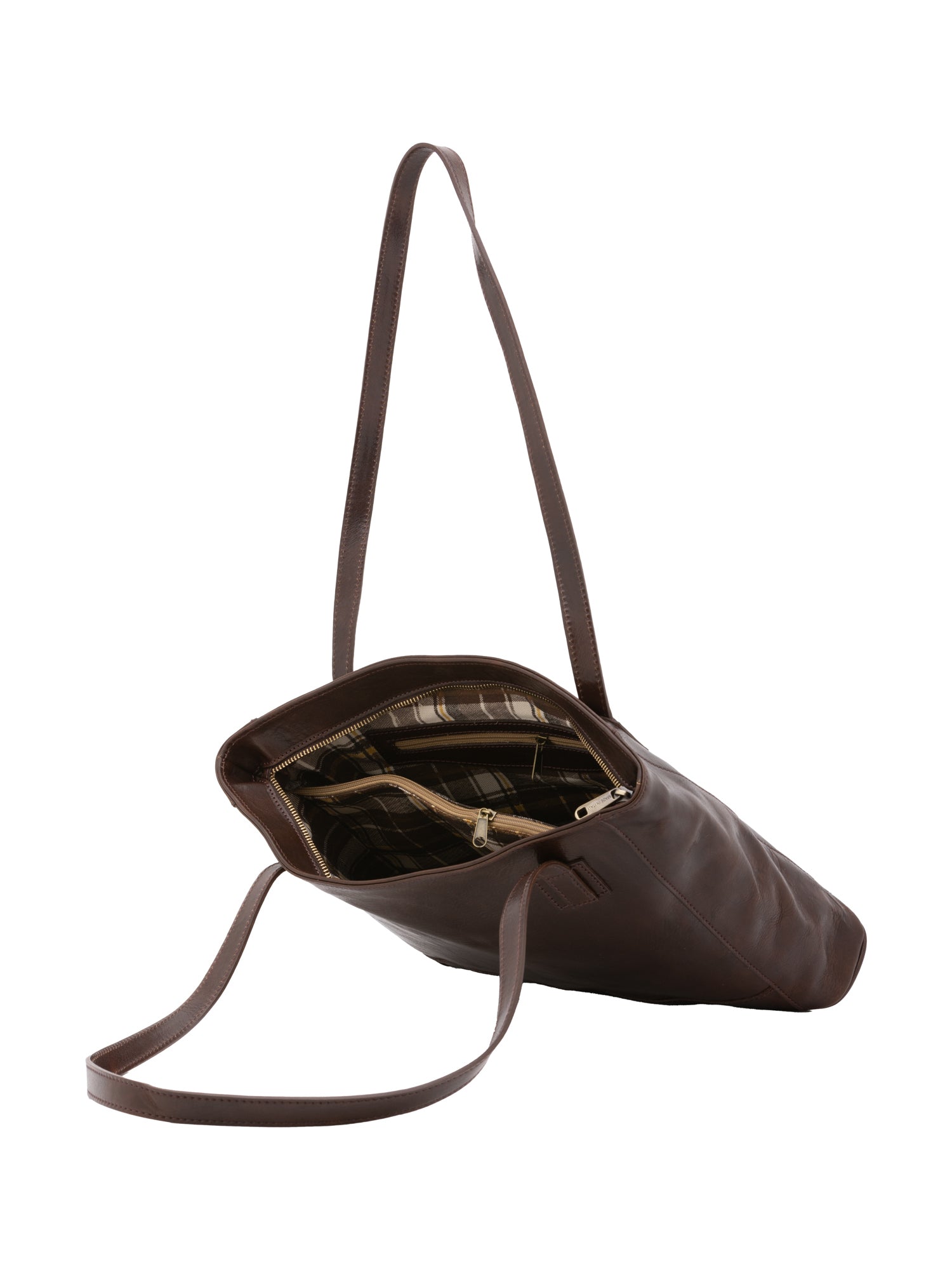 Shoulder Bag I Fratelli Women Genuine leather -Cognac Testa di moro